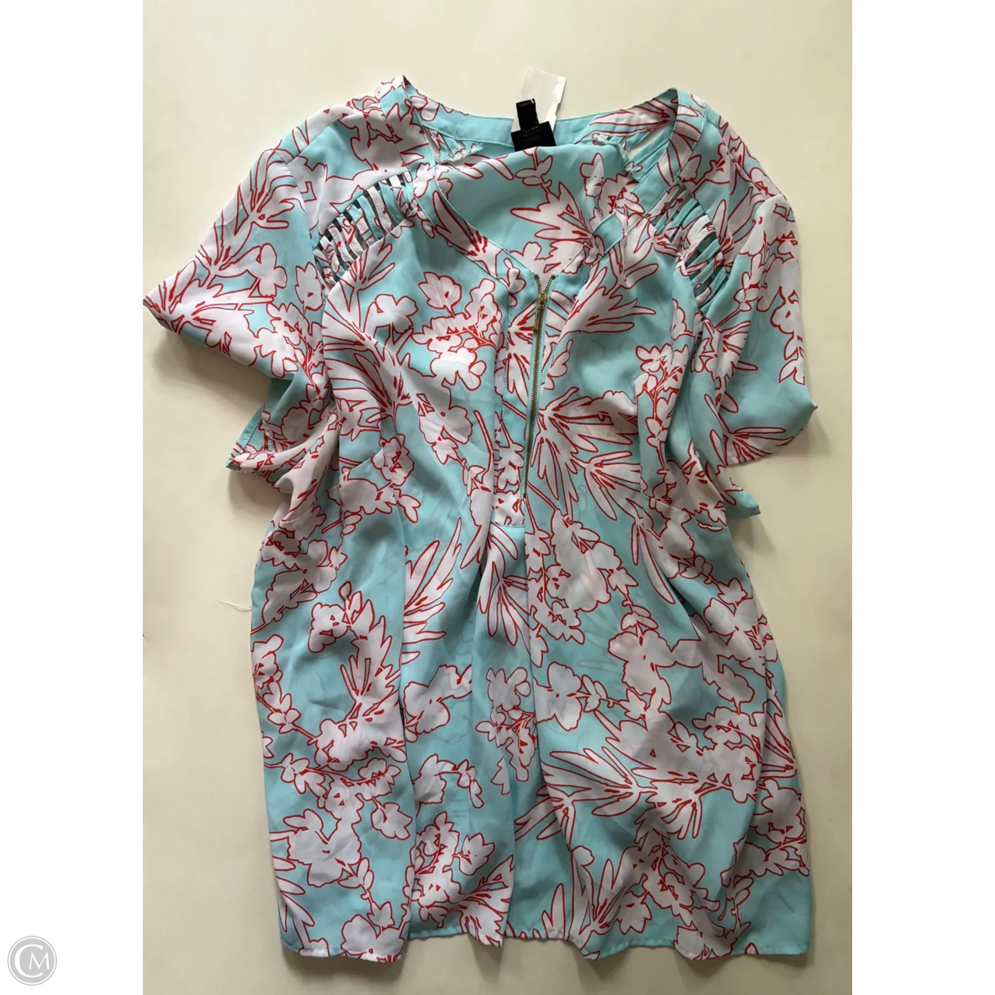Top Short Sleeve By Worthington In Floral Print, Size: 3x - Image 1