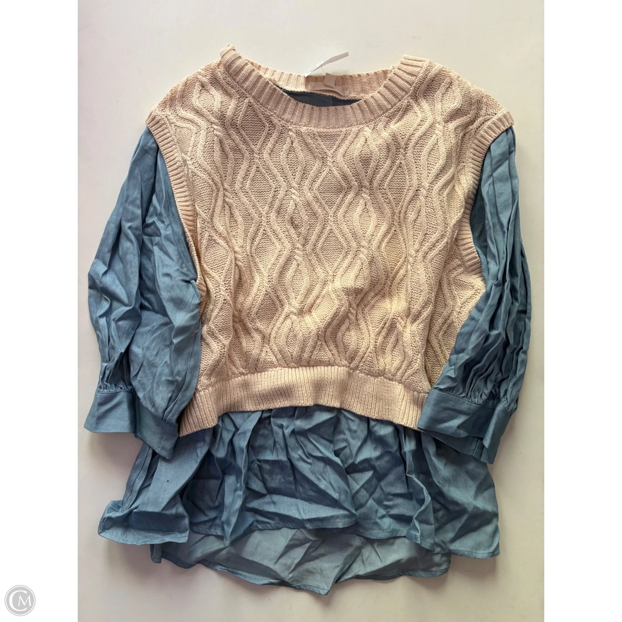 Top Long Sleeve By Entro In Cream, Size: M - Image 1