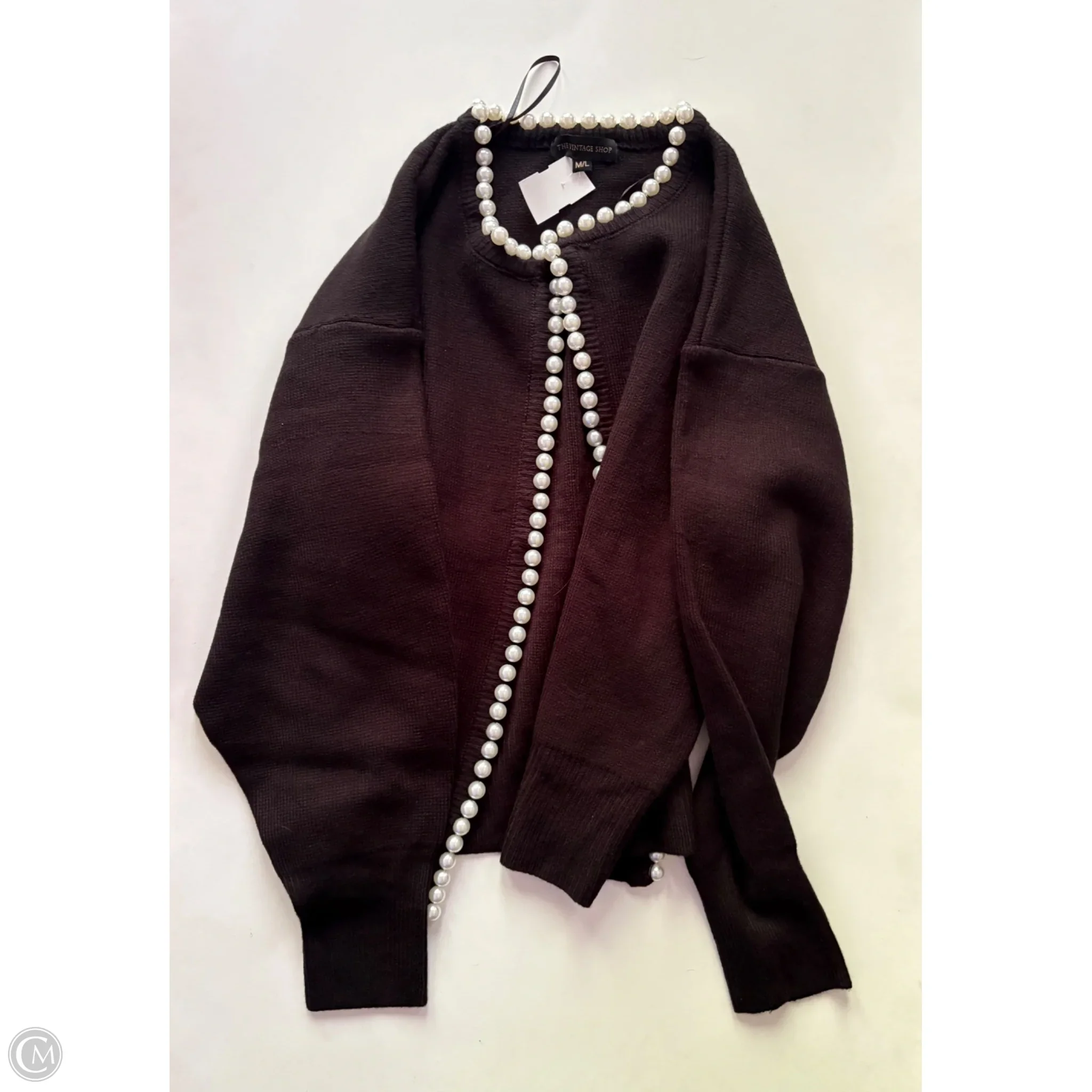 Sweater Cardigan By The Vintage Shop In Black, Size: M - Image 1