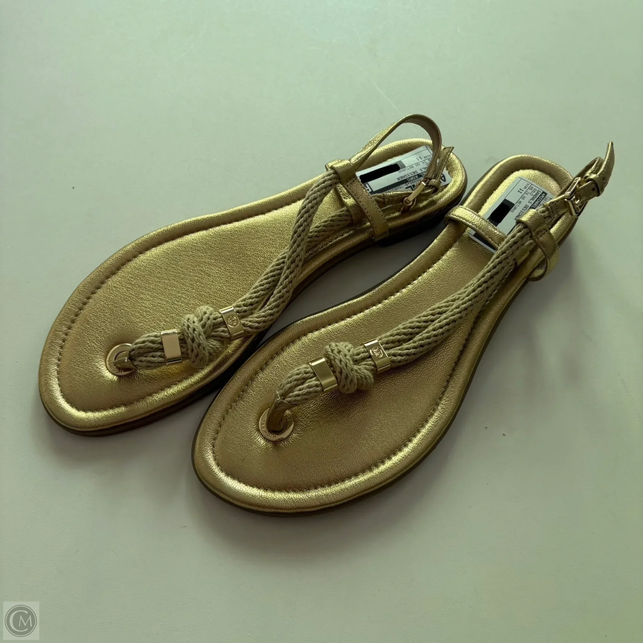 Sandals Designer By Michael Kors In Gold, Size: 11 - Image 1