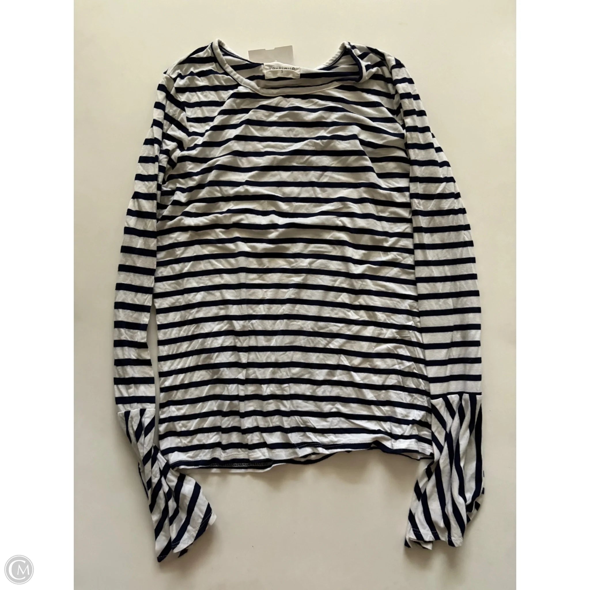 Top Long Sleeve By Vestique In Striped Pattern, Size: S - Image 1