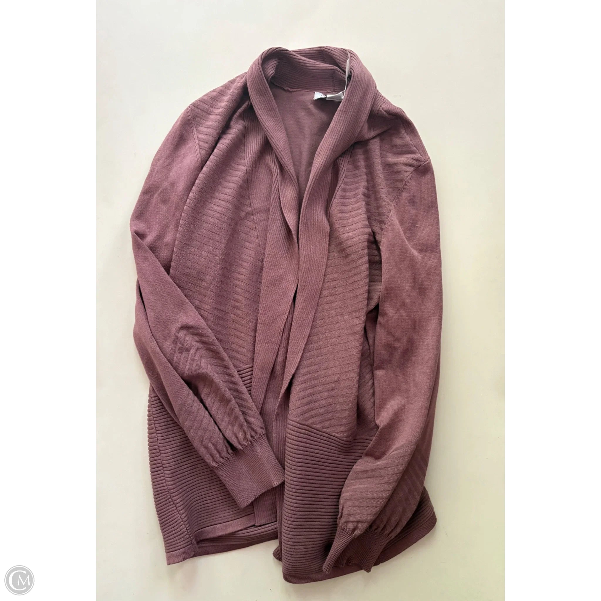 Sweater Cardigan By Liz Claiborne In Purple, Size: L - Image 1