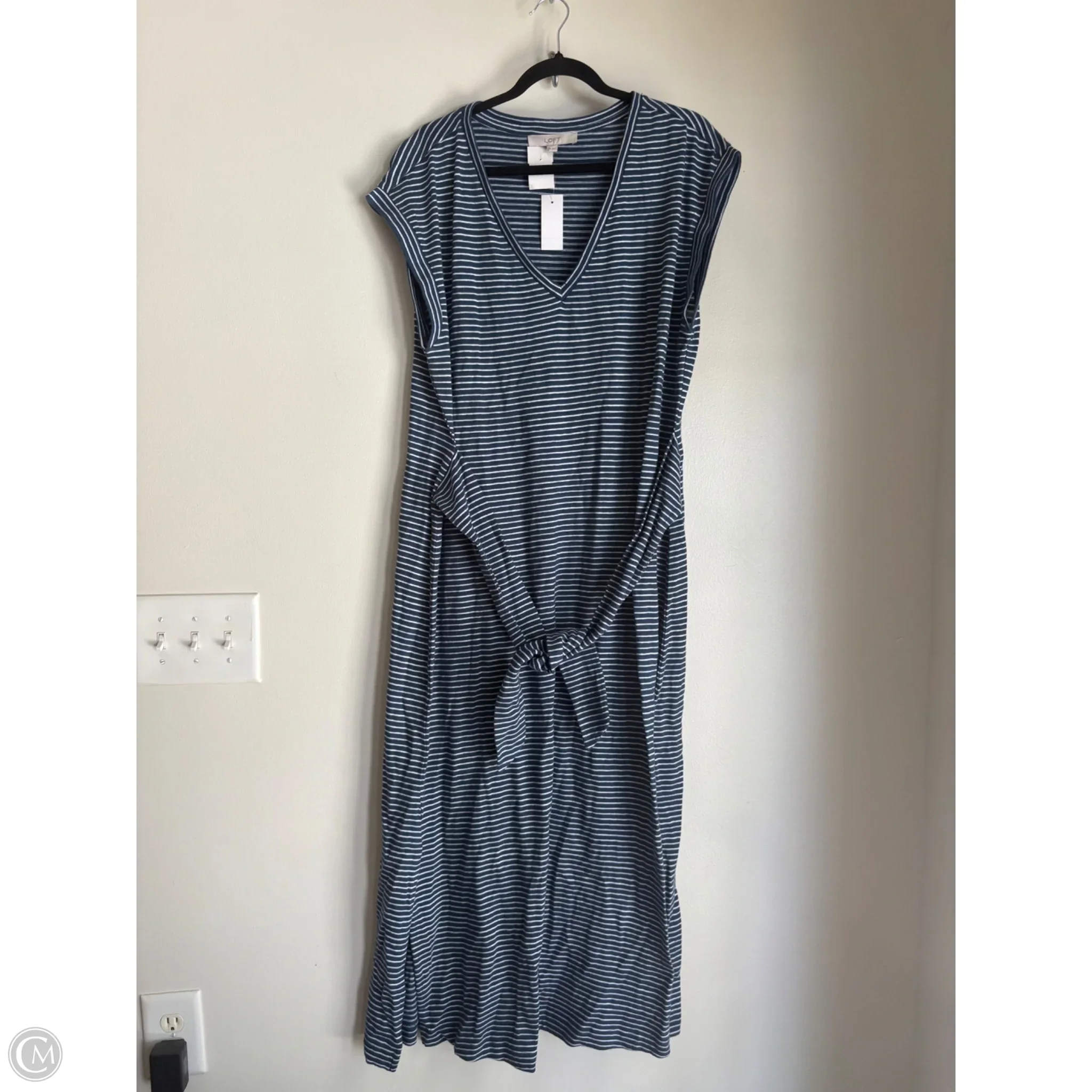 Dress Work By Loft In Striped Pattern, Size: 2x - Image 1