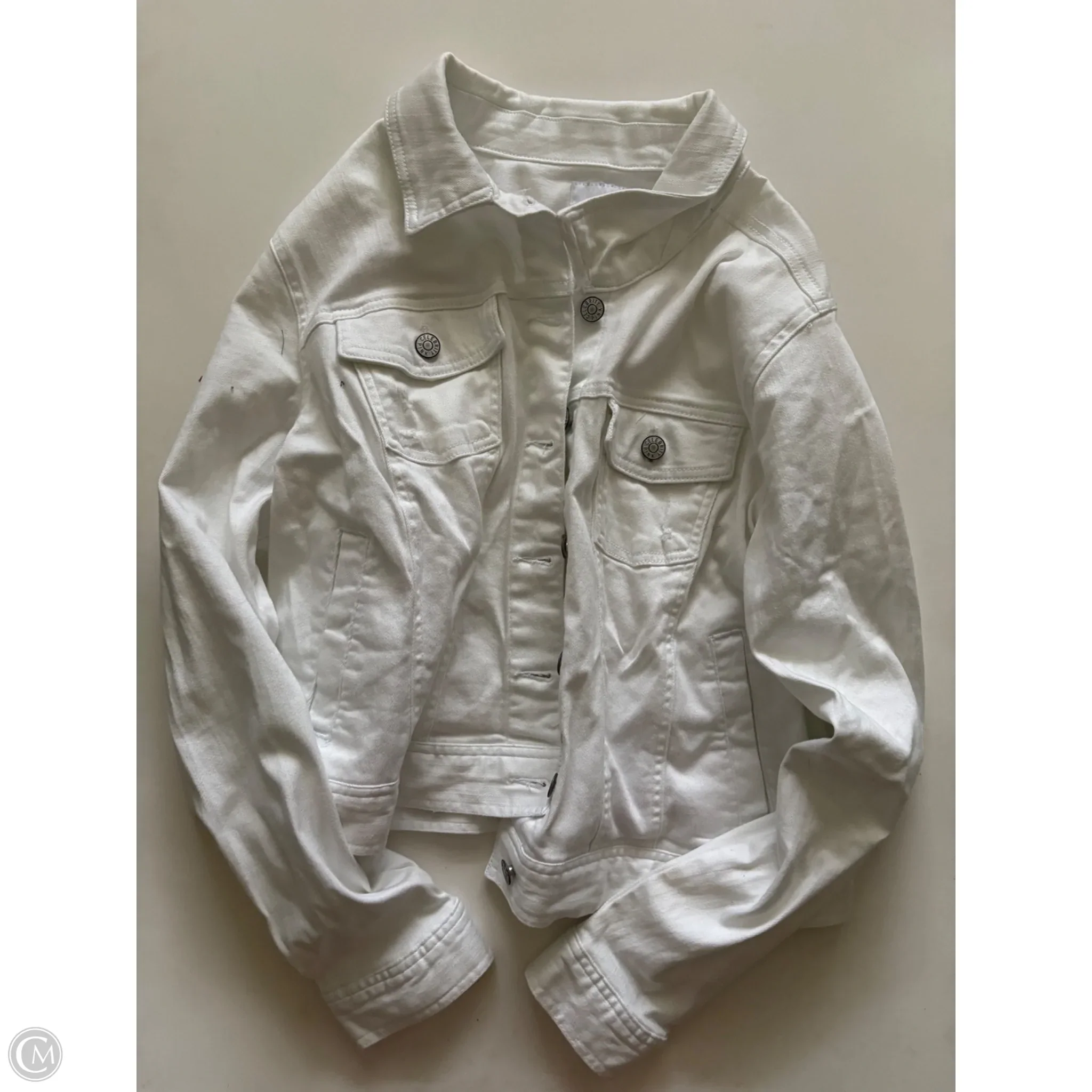 Jacket Denim By Celebrity Pink In White, Size: Xl - Image 1