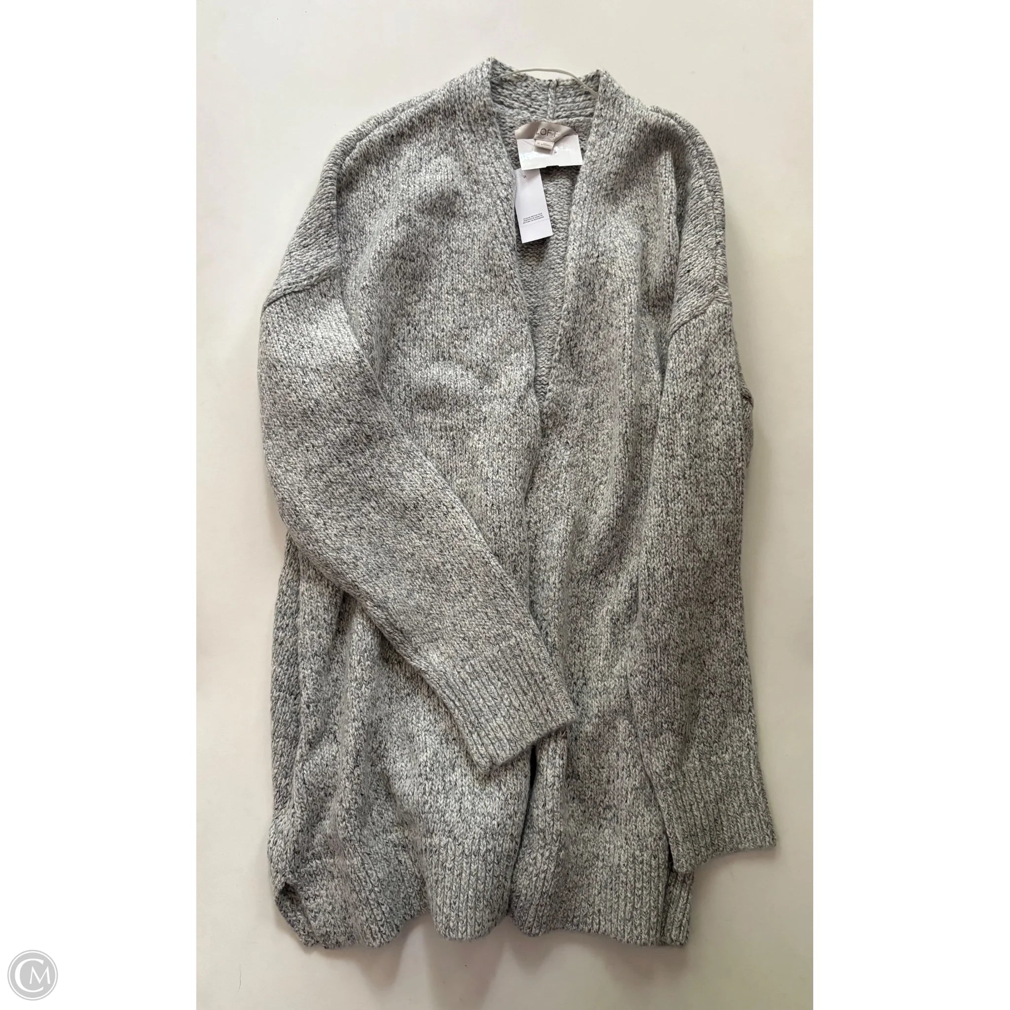 Sweater Cardigan By Loft In Grey, Size: Xl - Image 1