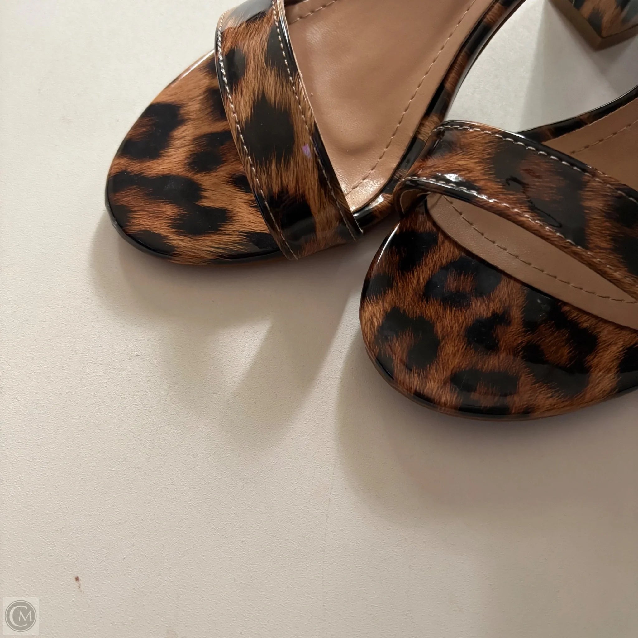 Shoes Heels Block By Top Moda In Animal Print, Size: 8 - Image 2