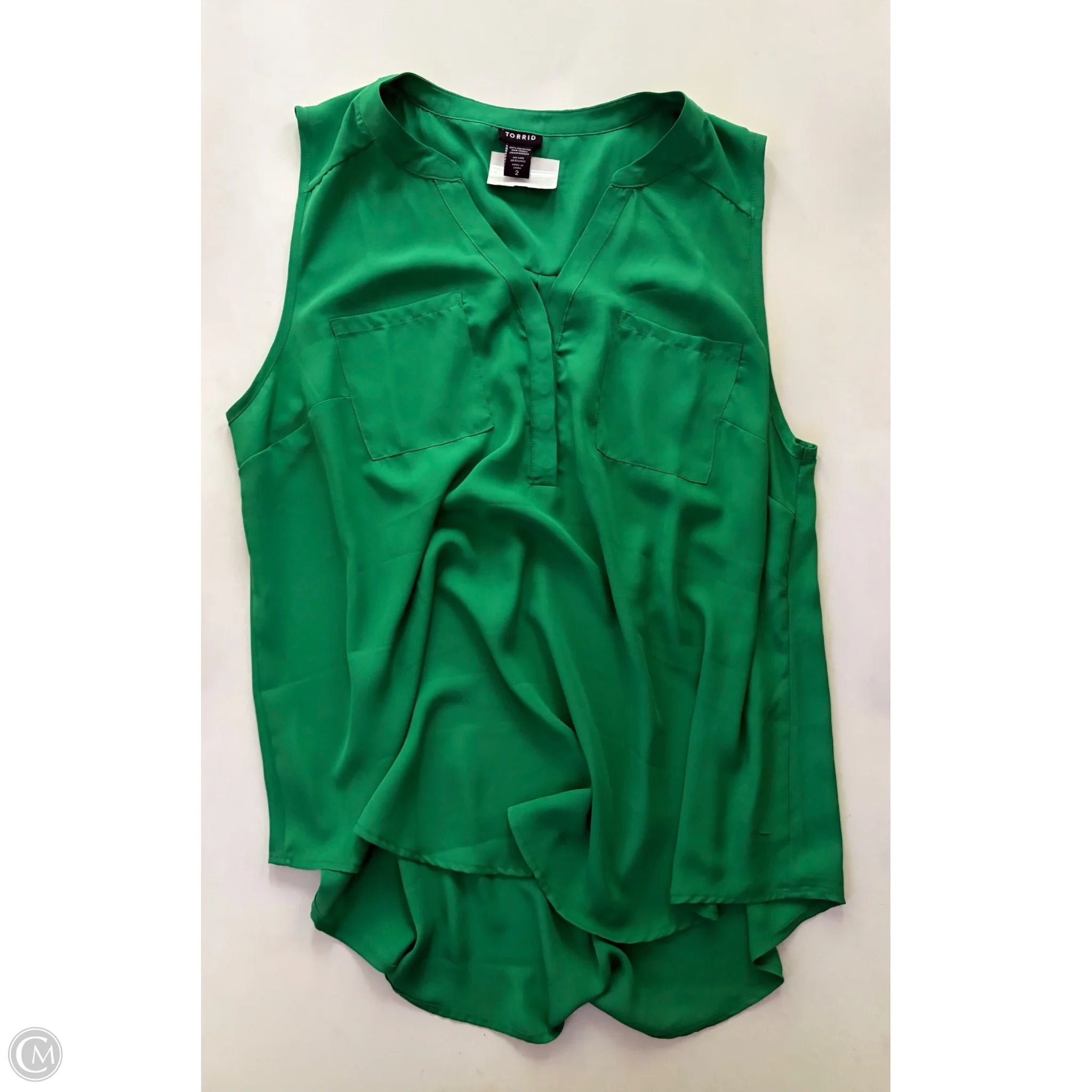 Blouse Sleeveless By Torrid In Green, Size: 2x - Image 1