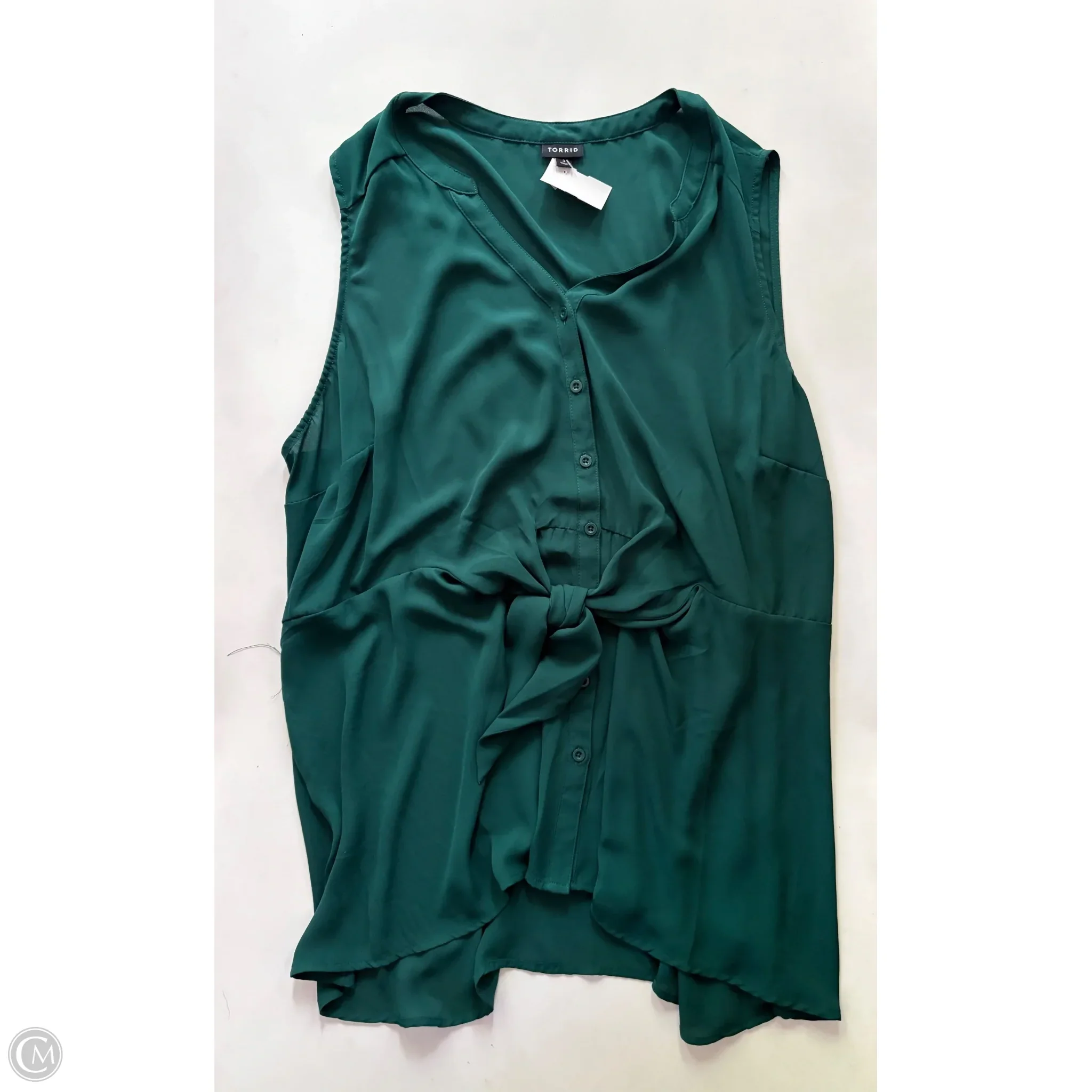 Blouse Sleeveless By Torrid In Green, Size: 3x - Image 1