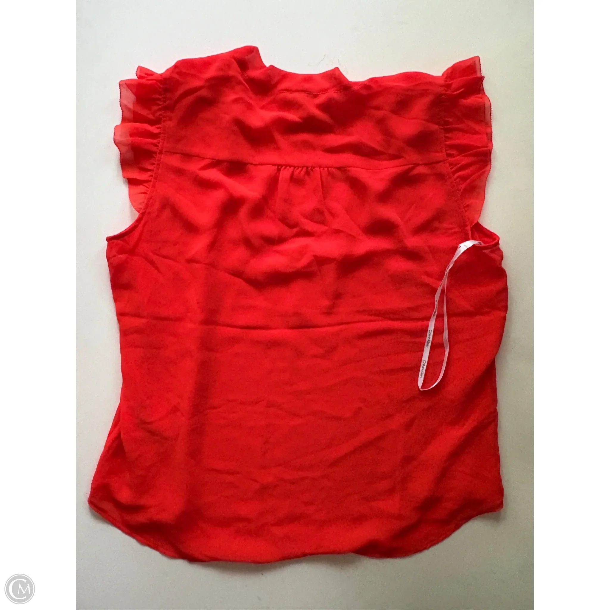 Blouse Short Sleeve By Calvin Klein In Orange, Size: L - Image 2