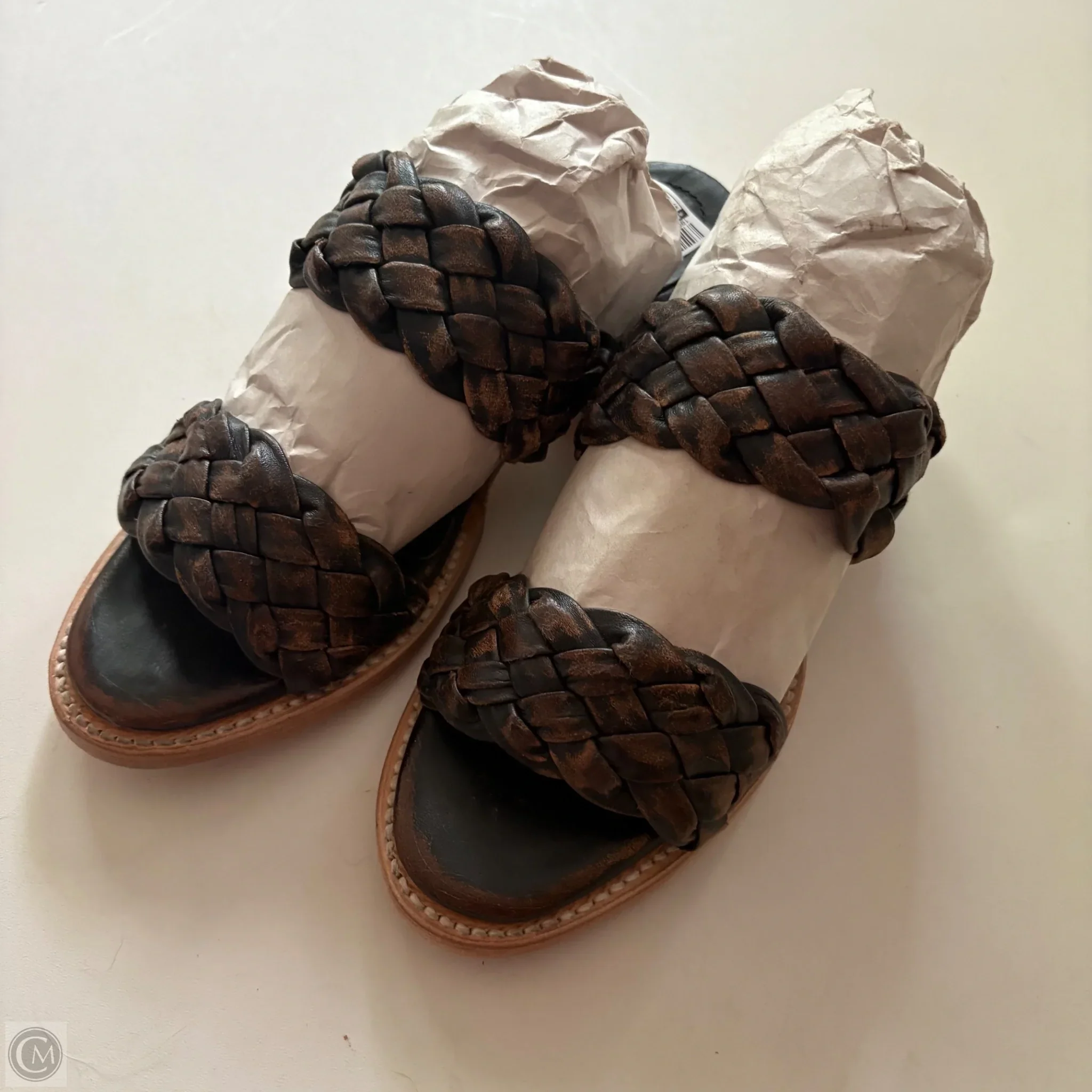 Sandals Heels Block By Freebird In Brown, Size: 7 - Image 1