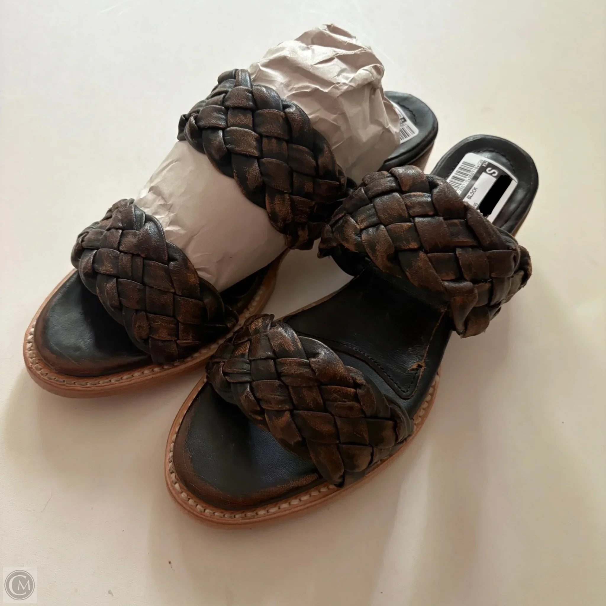 Sandals Heels Block By Freebird In Brown, Size: 7 - Image 2