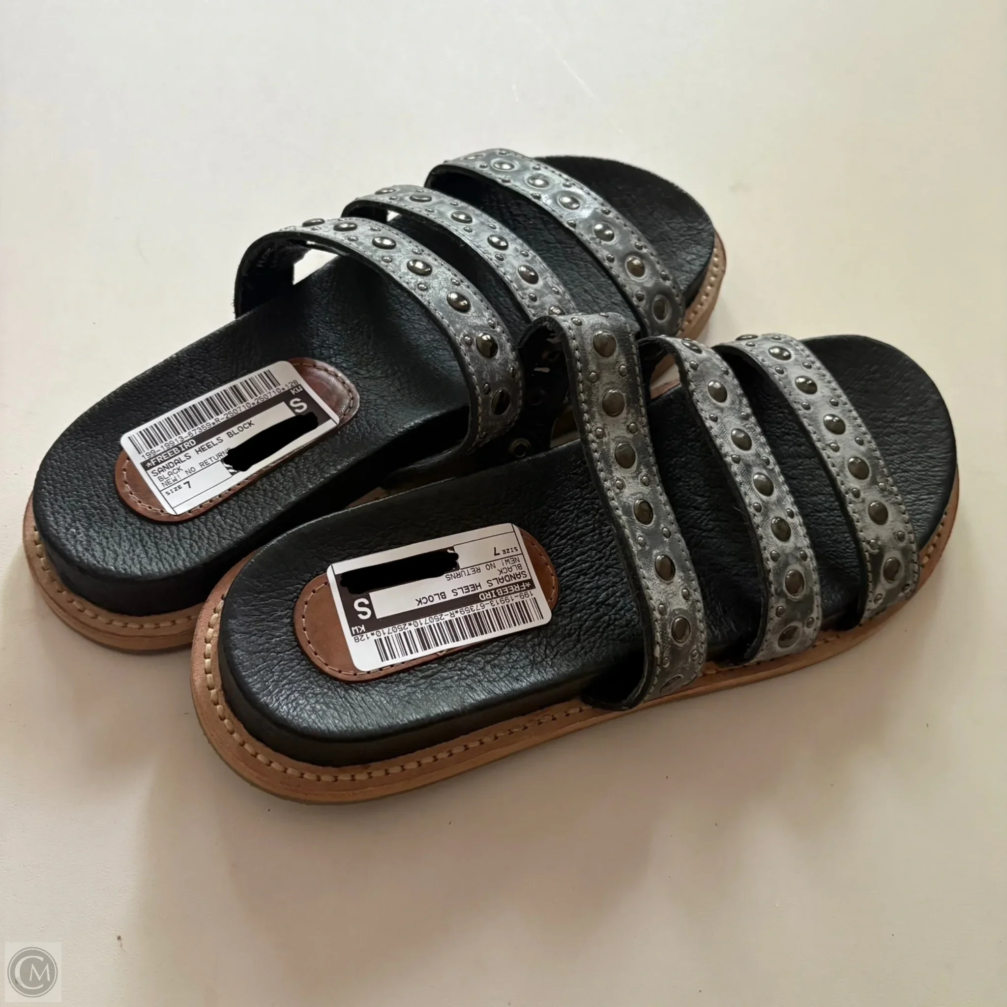 Sandals Heels Block By Freebird In Black, Size: 7 - Image 2