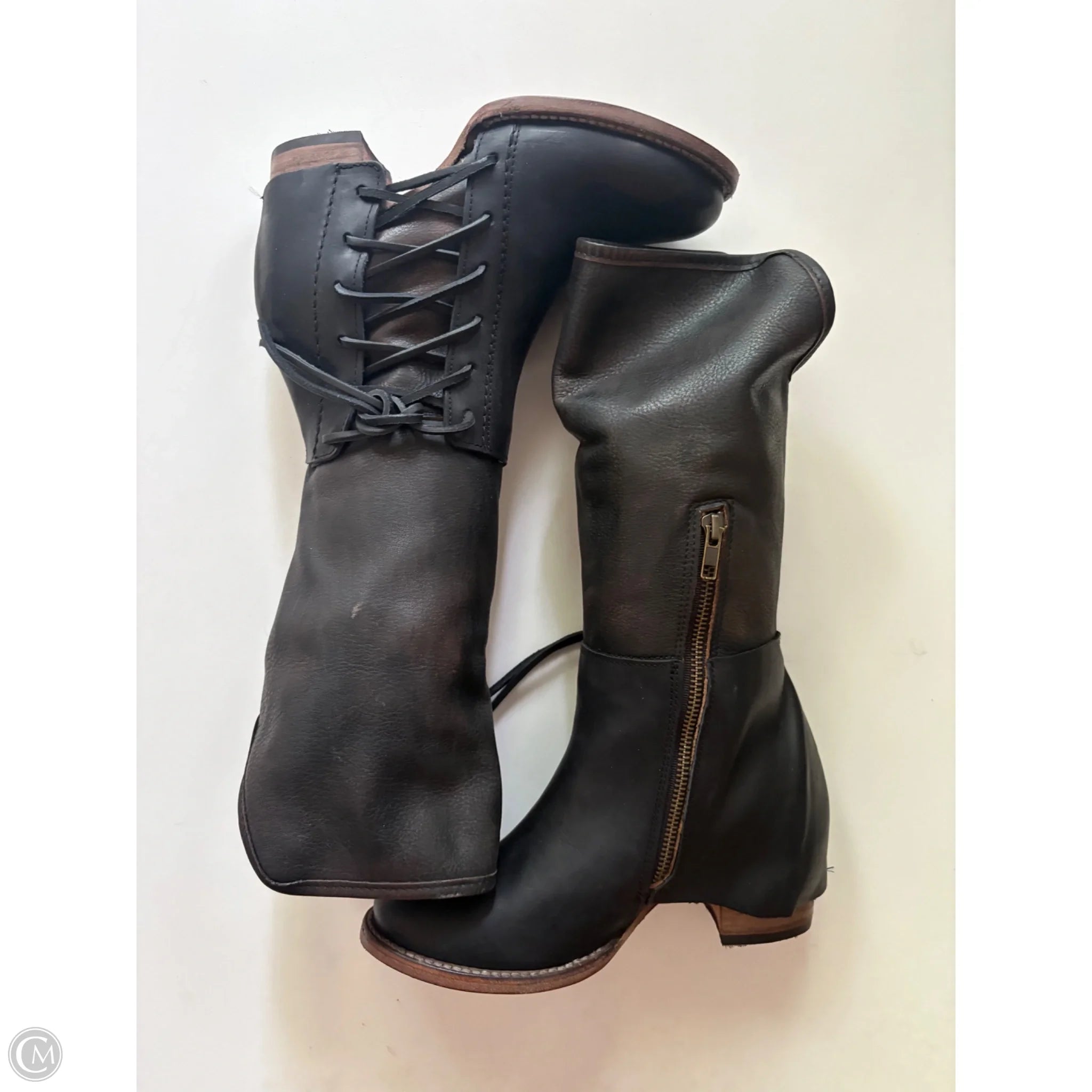 Boots Knee Flats By Freebird In Black, Size: 7 - Image 1