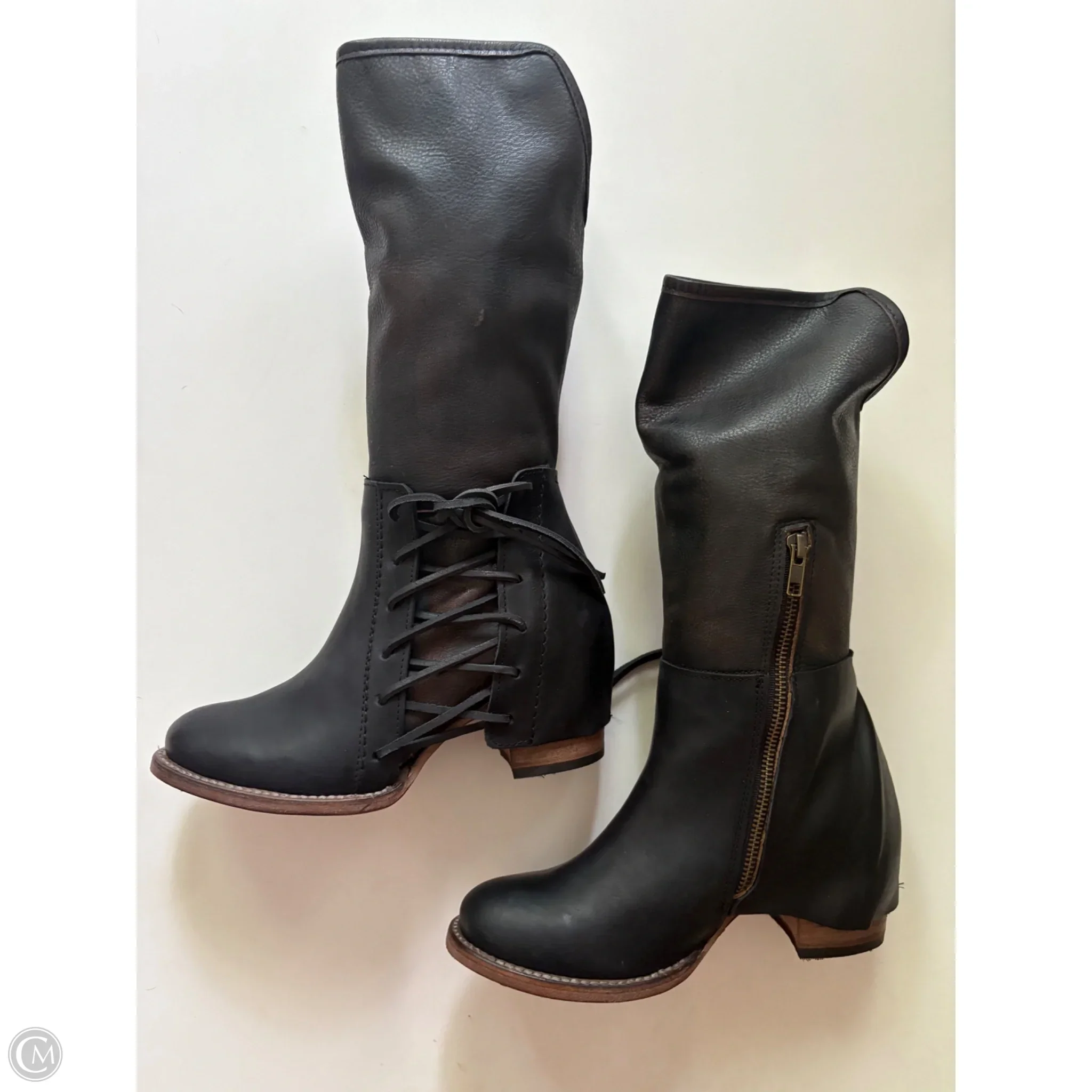 Boots Knee Flats By Freebird In Black, Size: 7 - Image 2