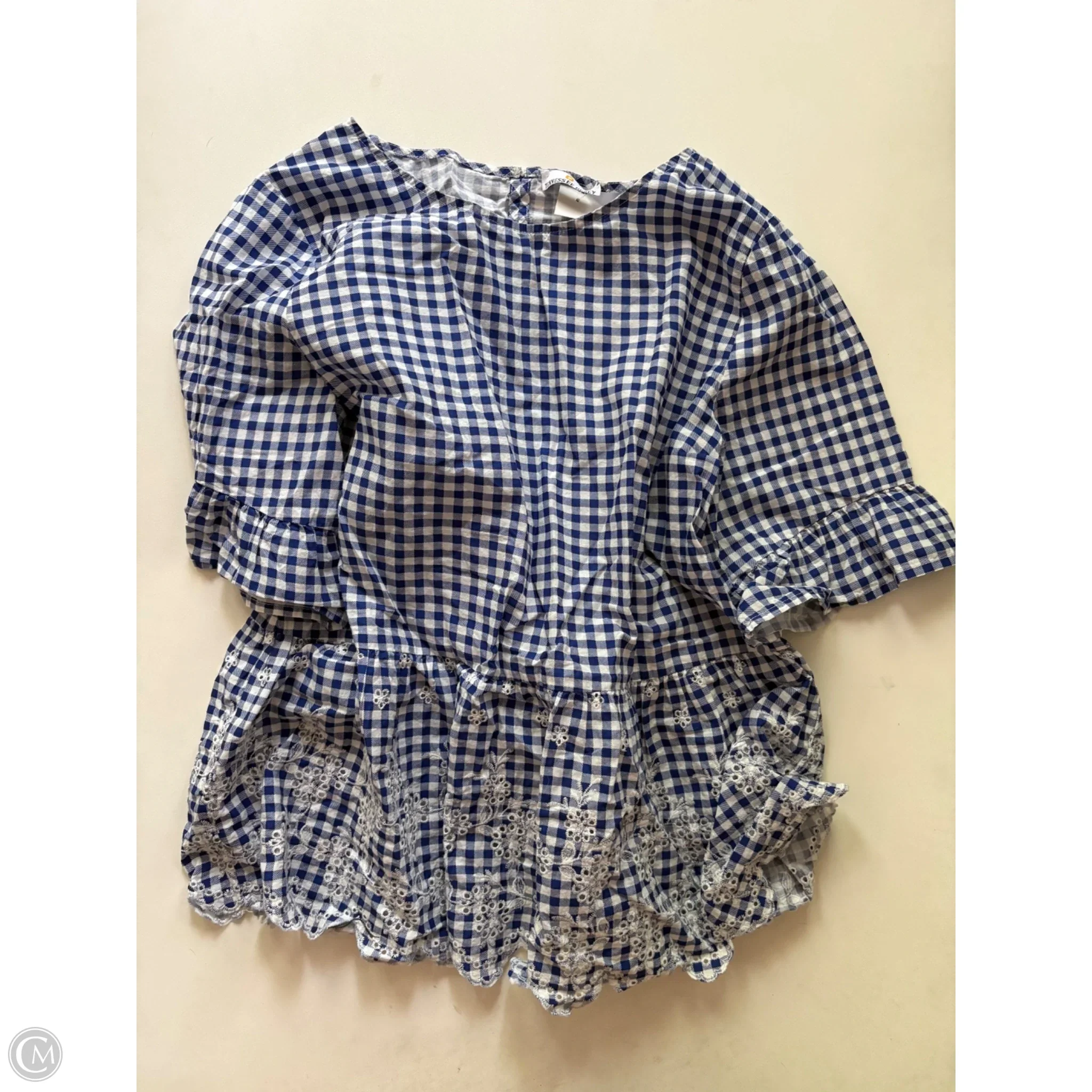 Top Short Sleeve By Tennesse Honeyy In Checkered Pattern, Size: L - Image 1