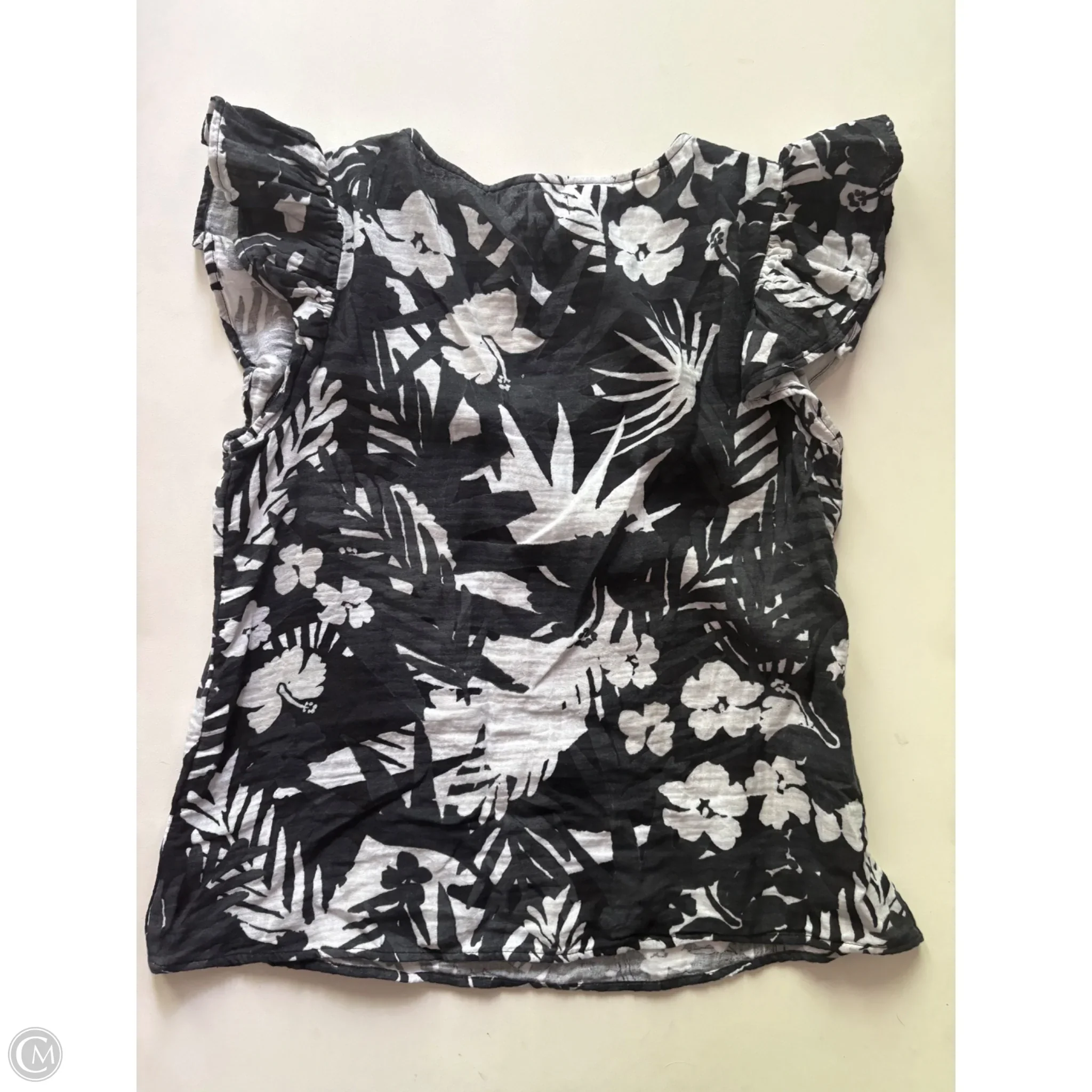 Top Short Sleeve By Wonderly In Black & White, Size: M - Image 2