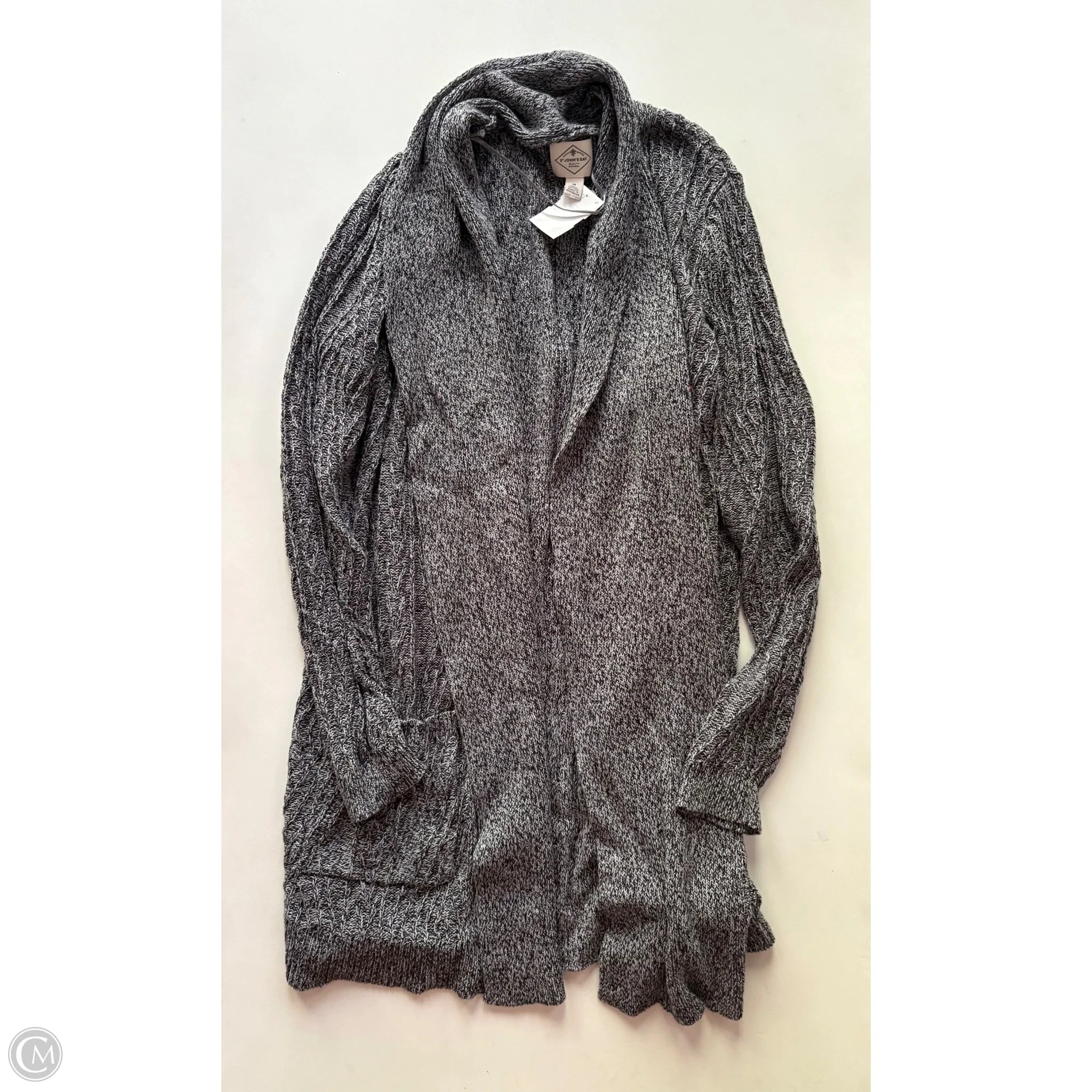 Sweater Cardigan By St Johns Bay In Grey, Size: M - Image 1