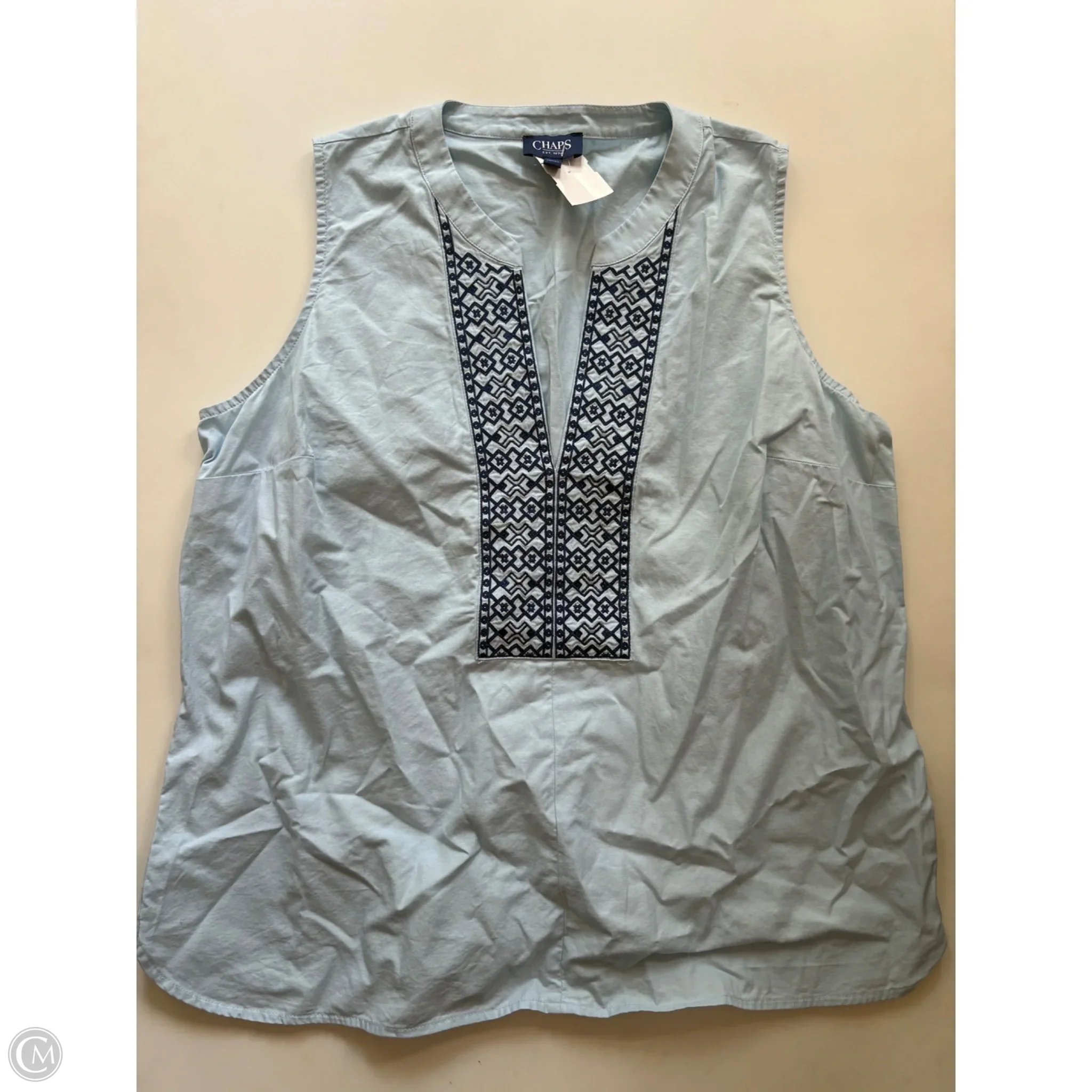 Top Sleeveless By Chaps In Blue, Size: Xl