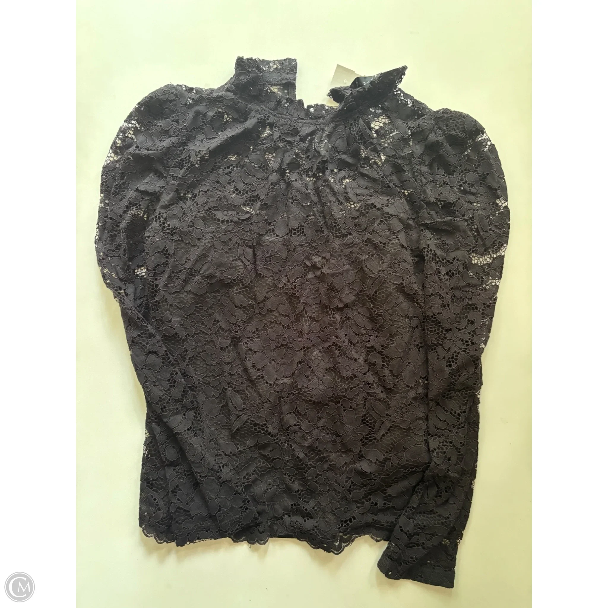 Blouse Long Sleeve By Adiva In Black, Size: S - Image 1