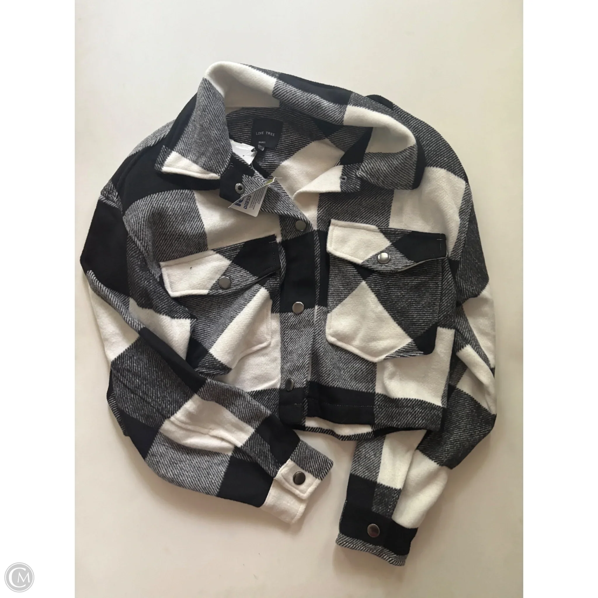 Jacket Fleece By Love Tree In Plaid Pattern, Size: S - Image 1