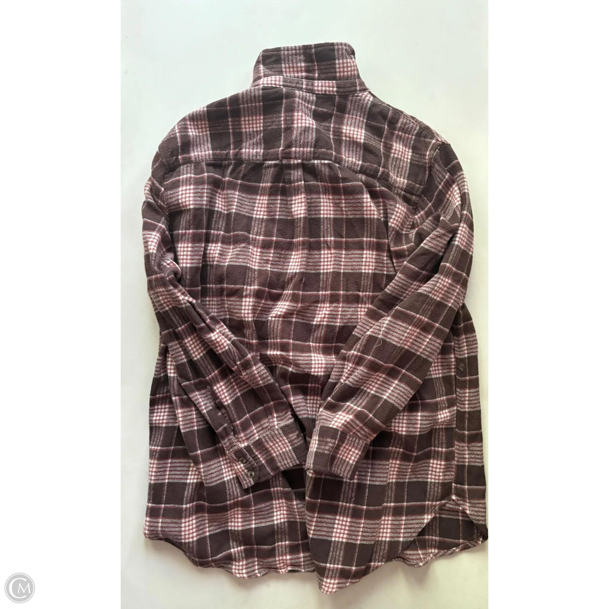 Top Long Sleeve By Aerie In Plaid Pattern, Size: L - Image 2