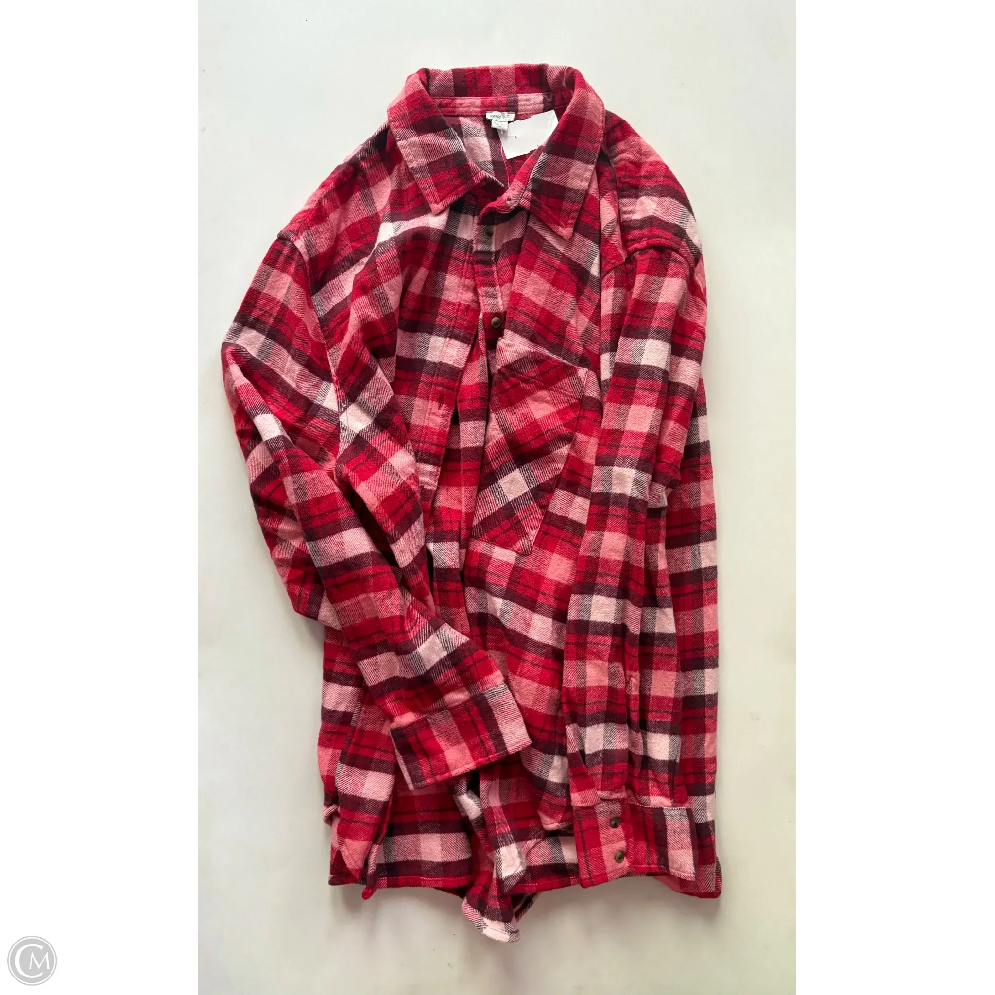 Top Long Sleeve By Aerie In Plaid Pattern, Size: Xl - Image 1