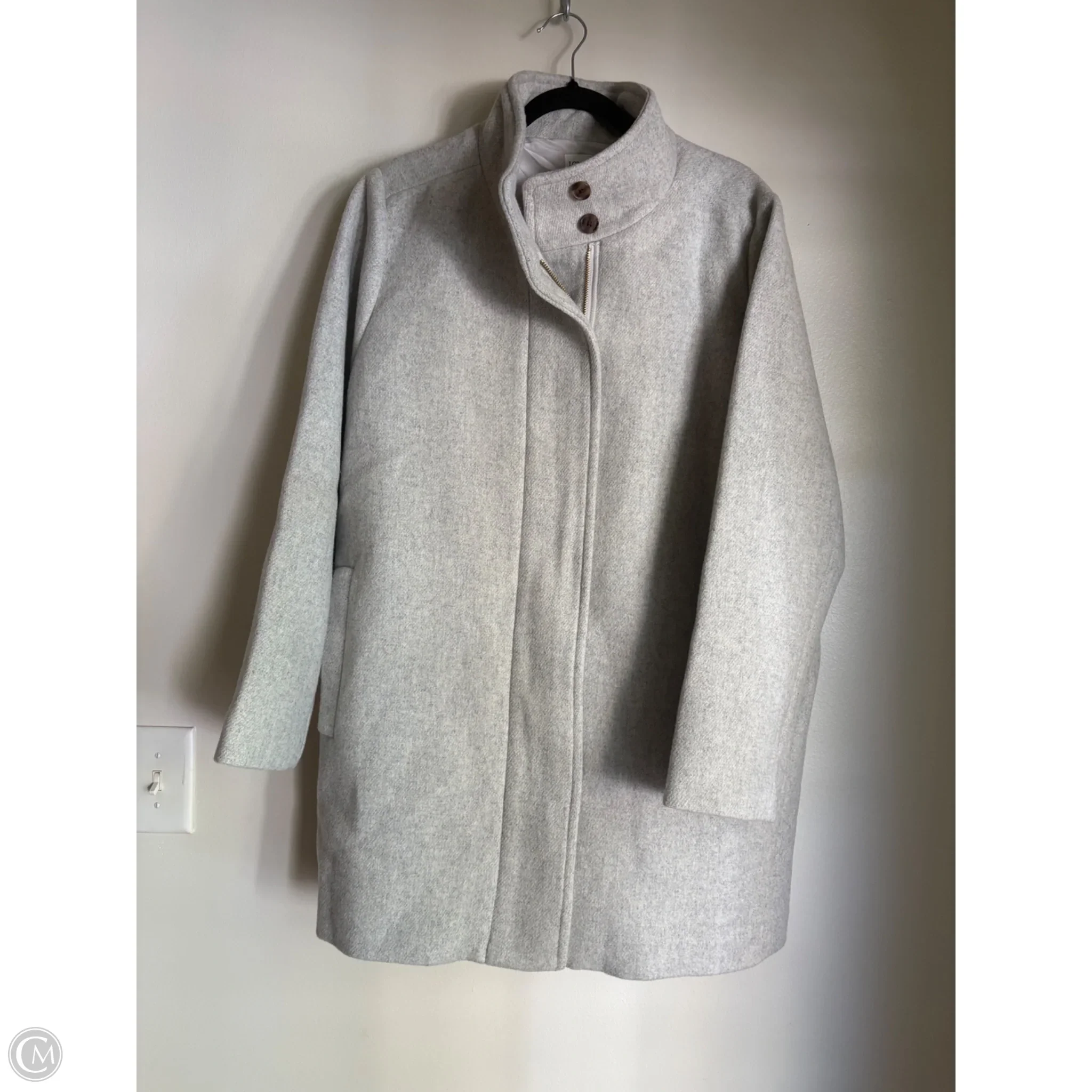 Coat Wool By J. Crew In Grey, Size: 1x - Image 1