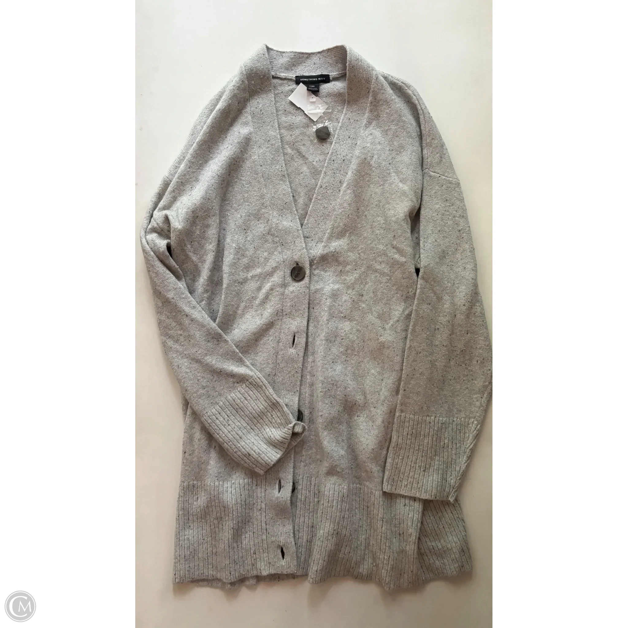 Sweater Cardigan By Something Navy In Grey, Size: Xl - Image 1