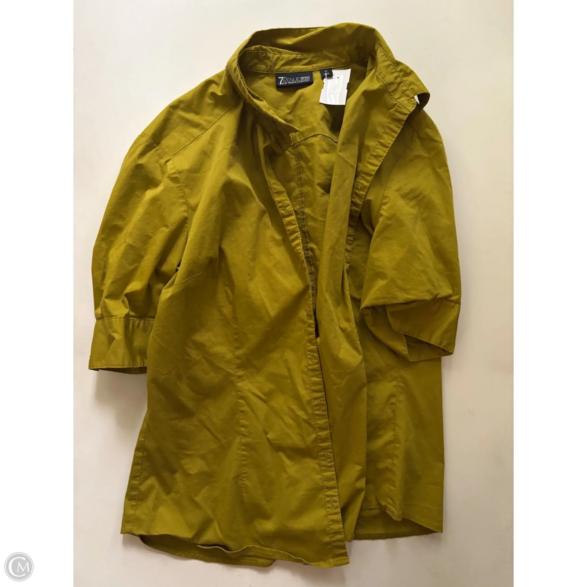 Top Short Sleeve By New York Jean Company In Green, Size: Xl - Image 1