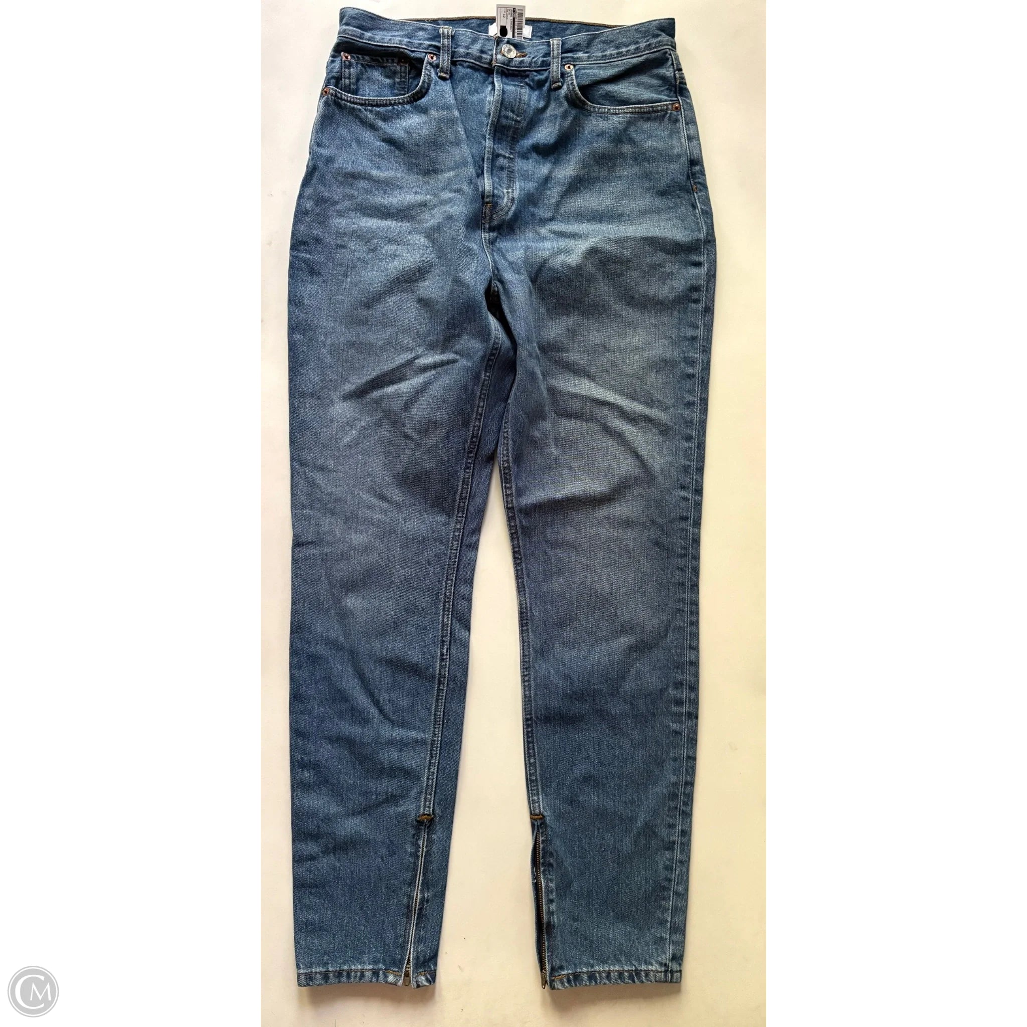 Jeans Straight By Re Done In Blue, Size: 12 - Image 1