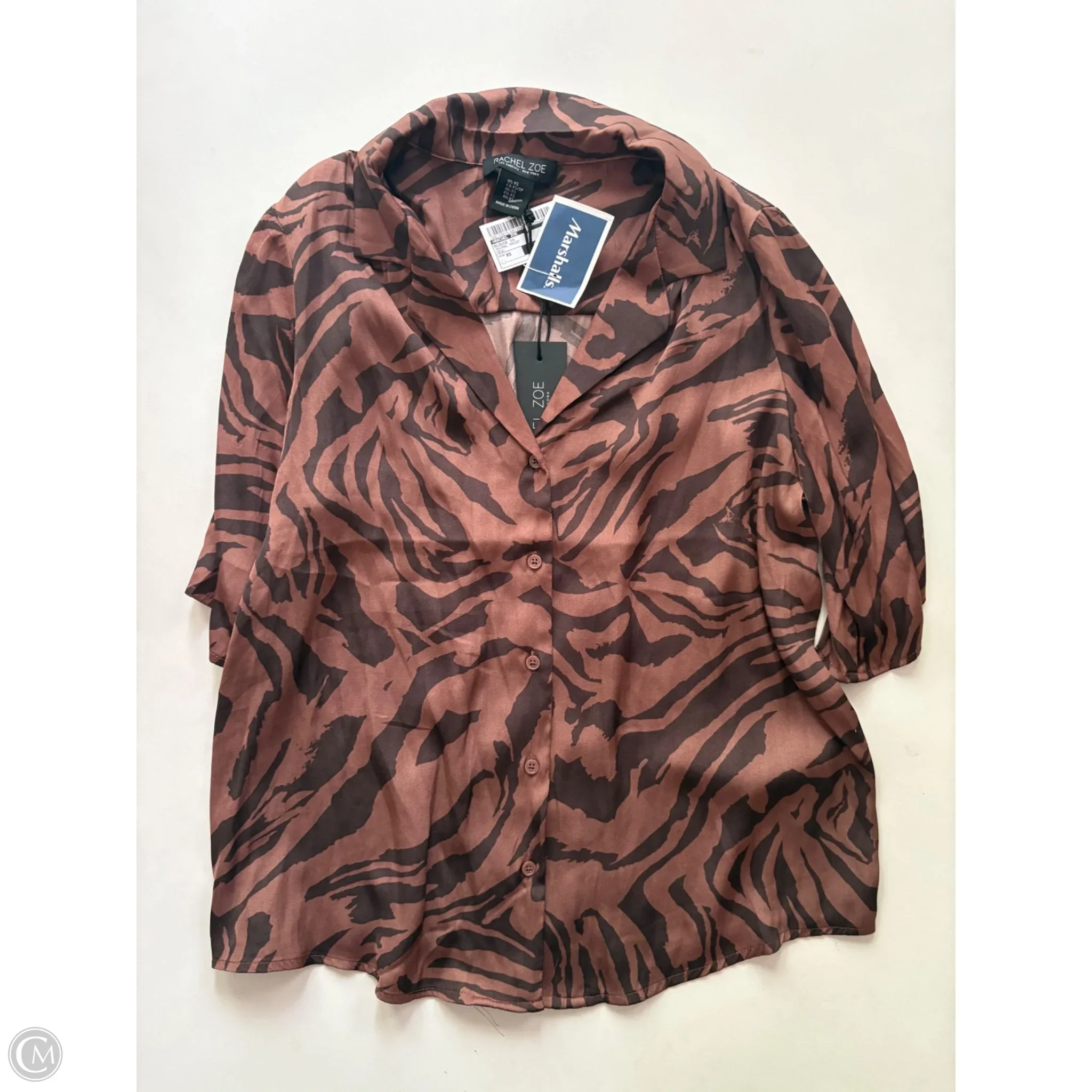 Blouse Short Sleeve By Rachel Zoe In Animal Print, Size: Xs - Image 1