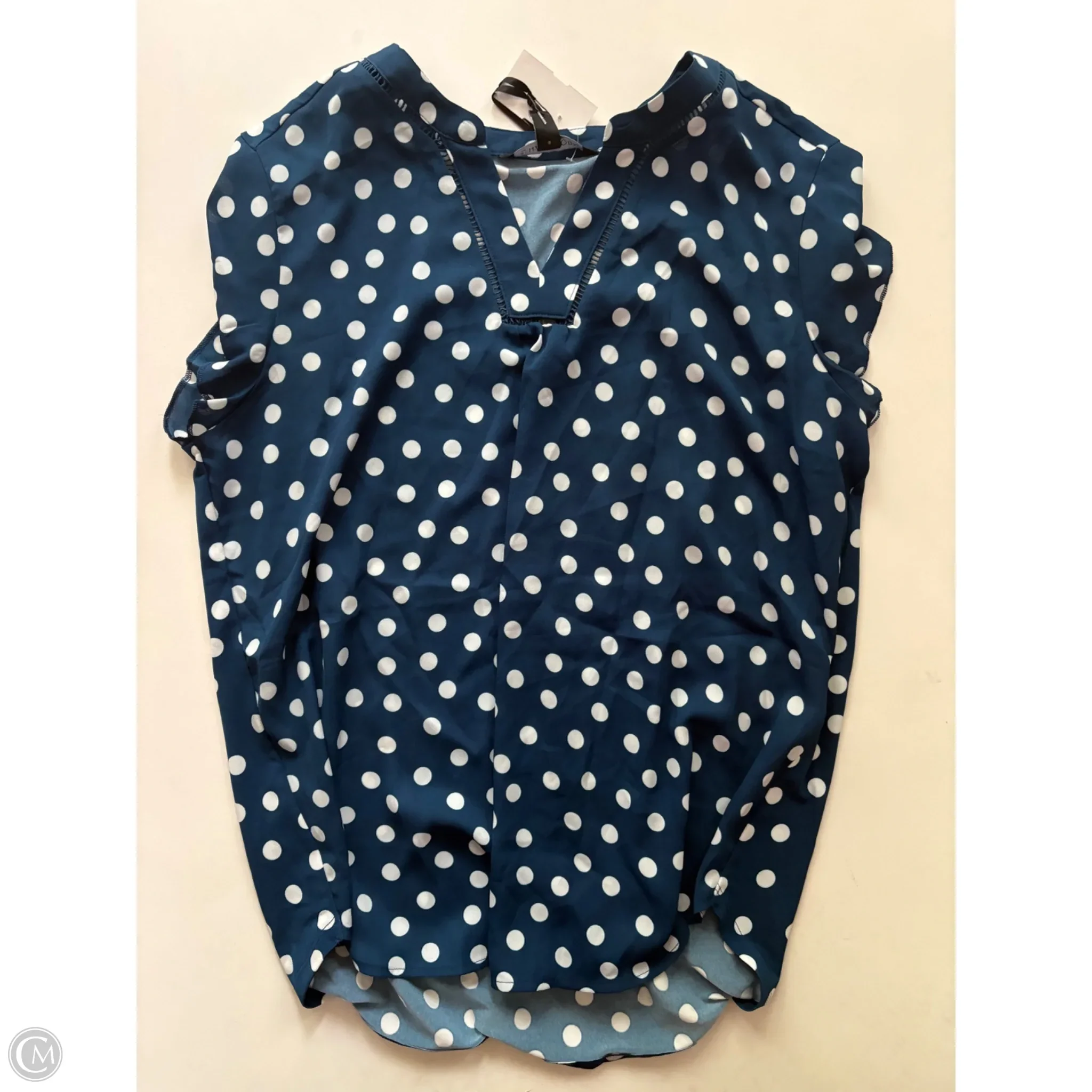 Blouse Short Sleeve By 41 Hawthorn In Polkadot Pattern, Size: M - Image 1