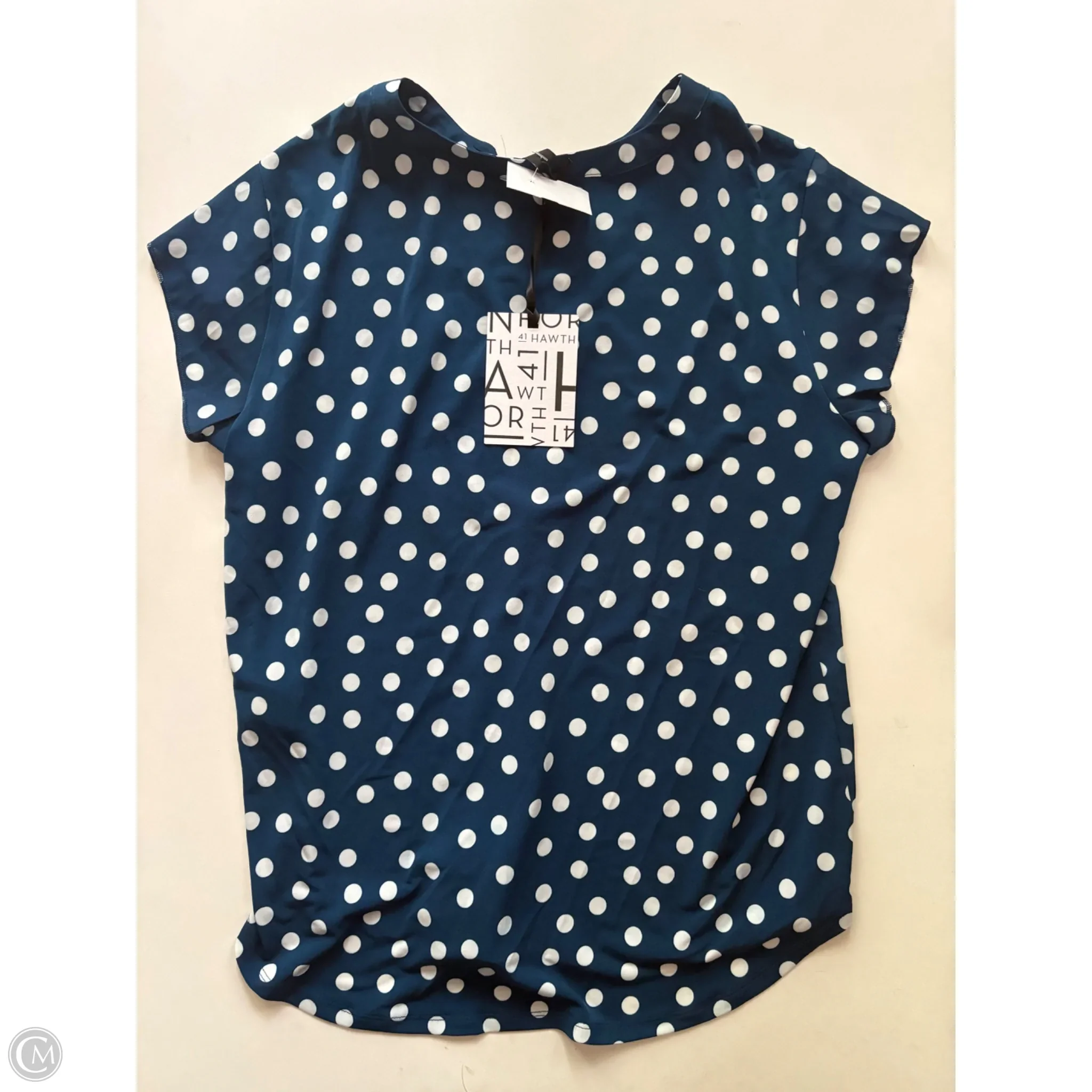 Blouse Short Sleeve By 41 Hawthorn In Polkadot Pattern, Size: M - Image 2