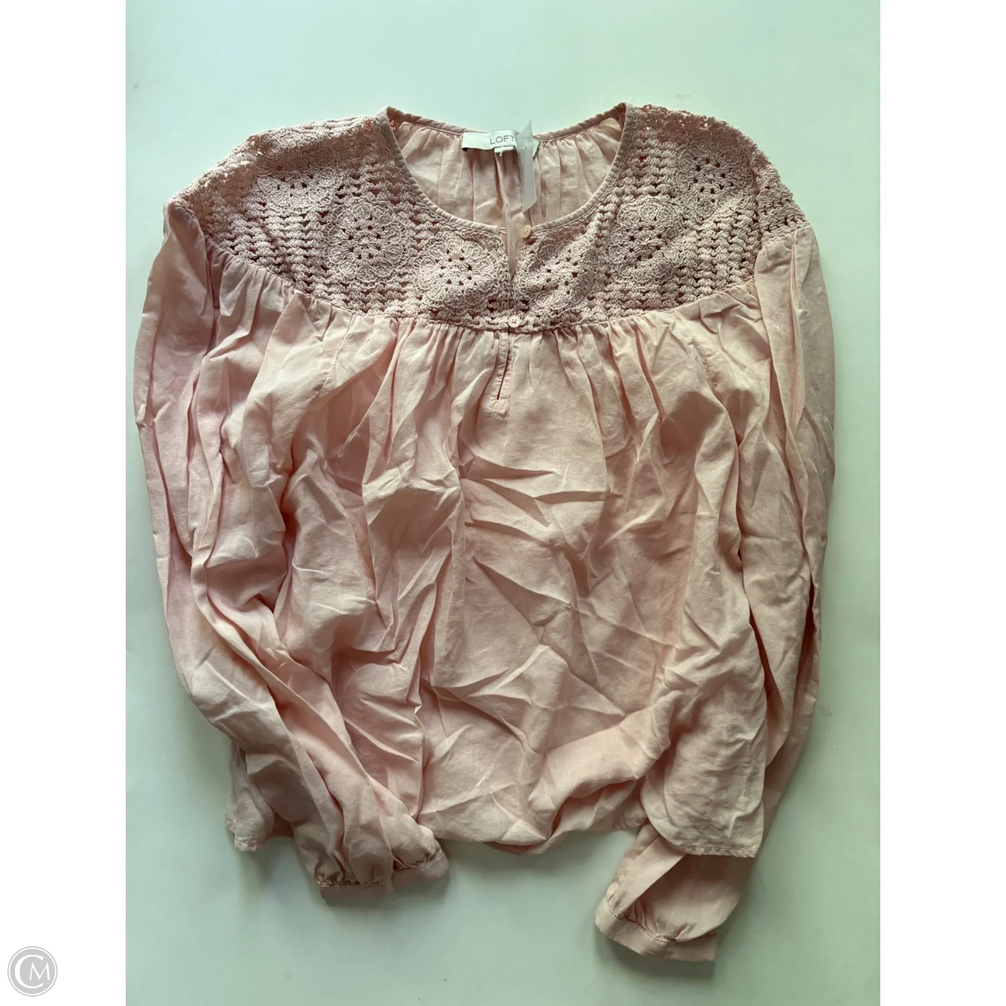 Top Long Sleeve By Loft In Peach, Size: M - Image 1
