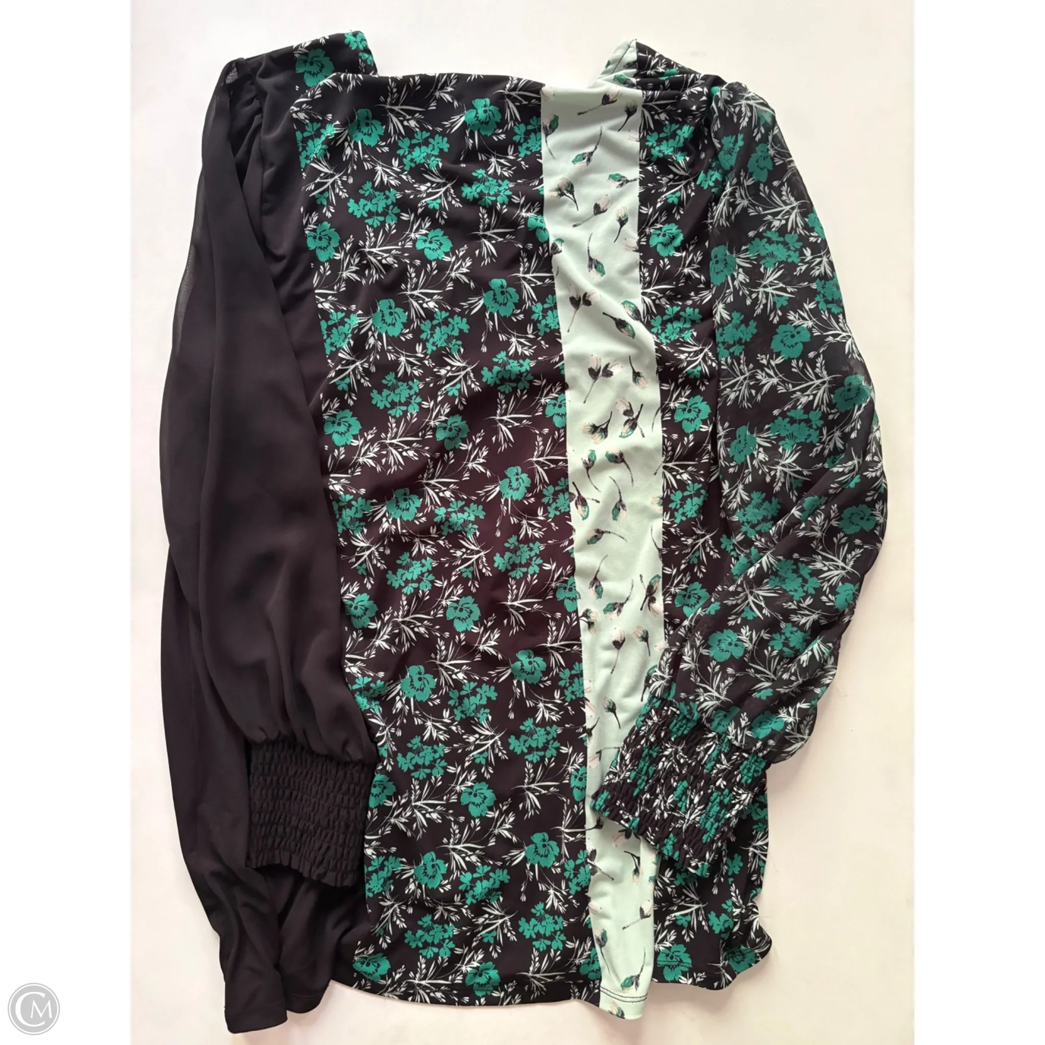 Blouse Long Sleeve By Alfani In Black & Green, Size: 2x - Image 2