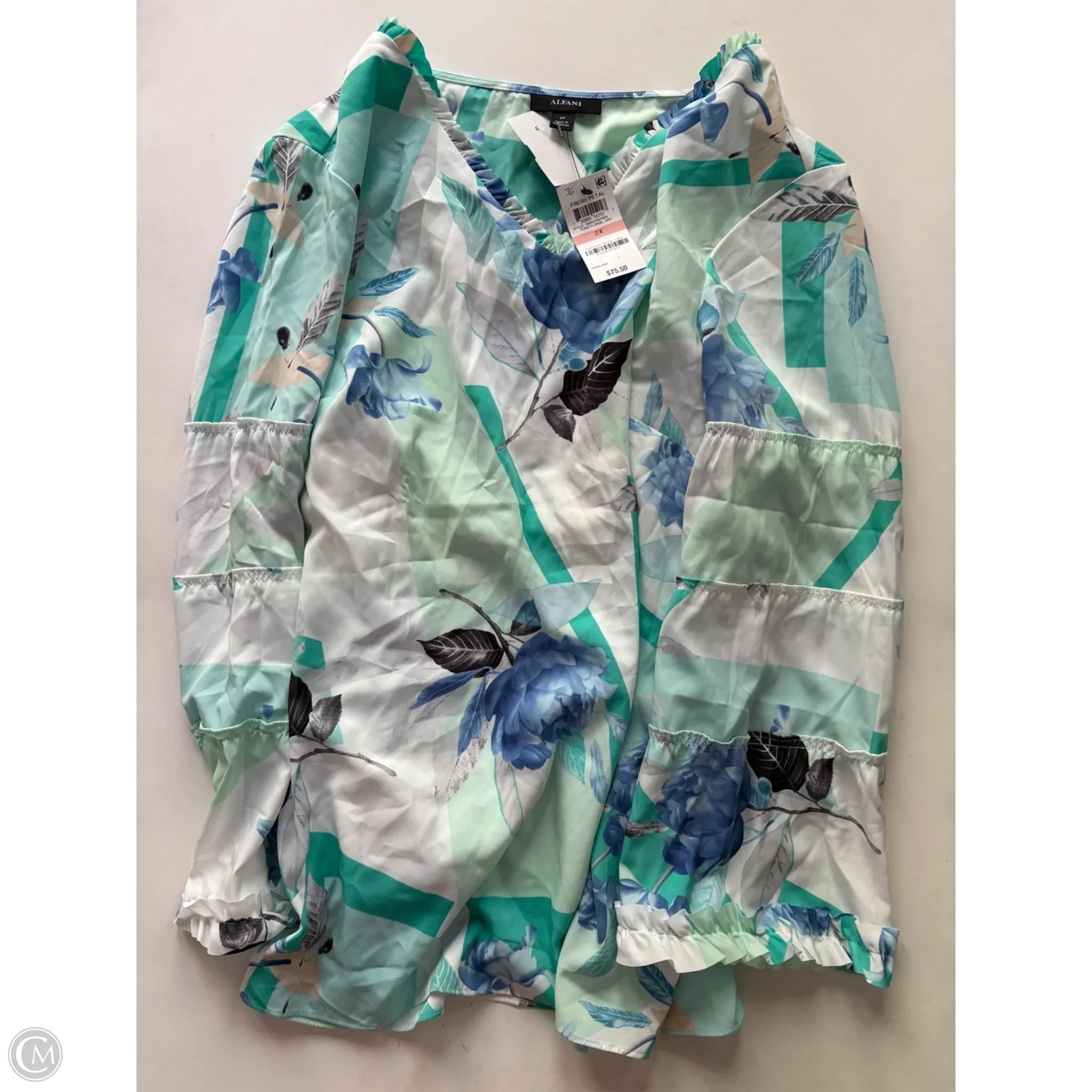 Blouse Long Sleeve By Alfani In Floral Print, Size: 2x - Image 1