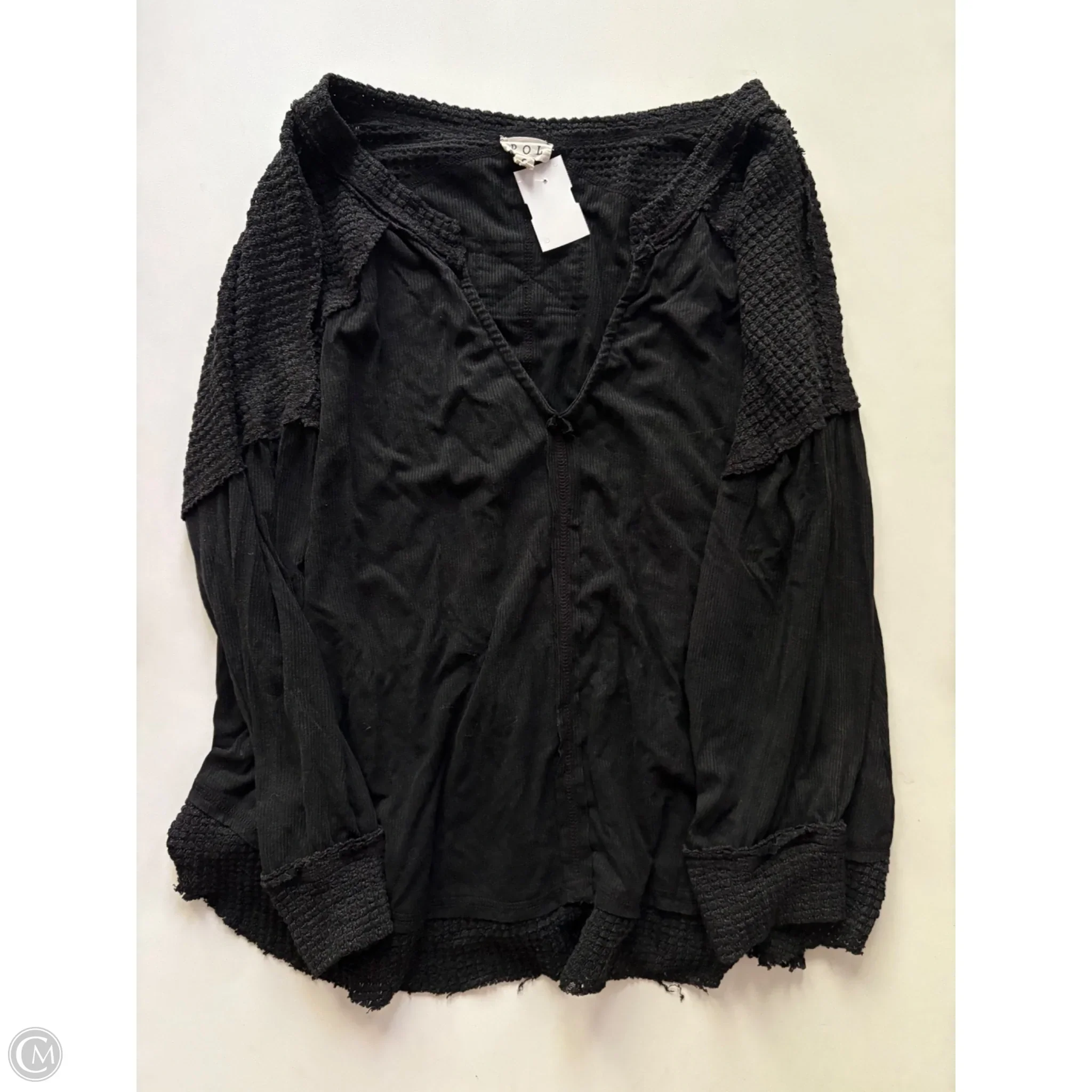 Top Long Sleeve By Pol In Black, Size: S - Image 1