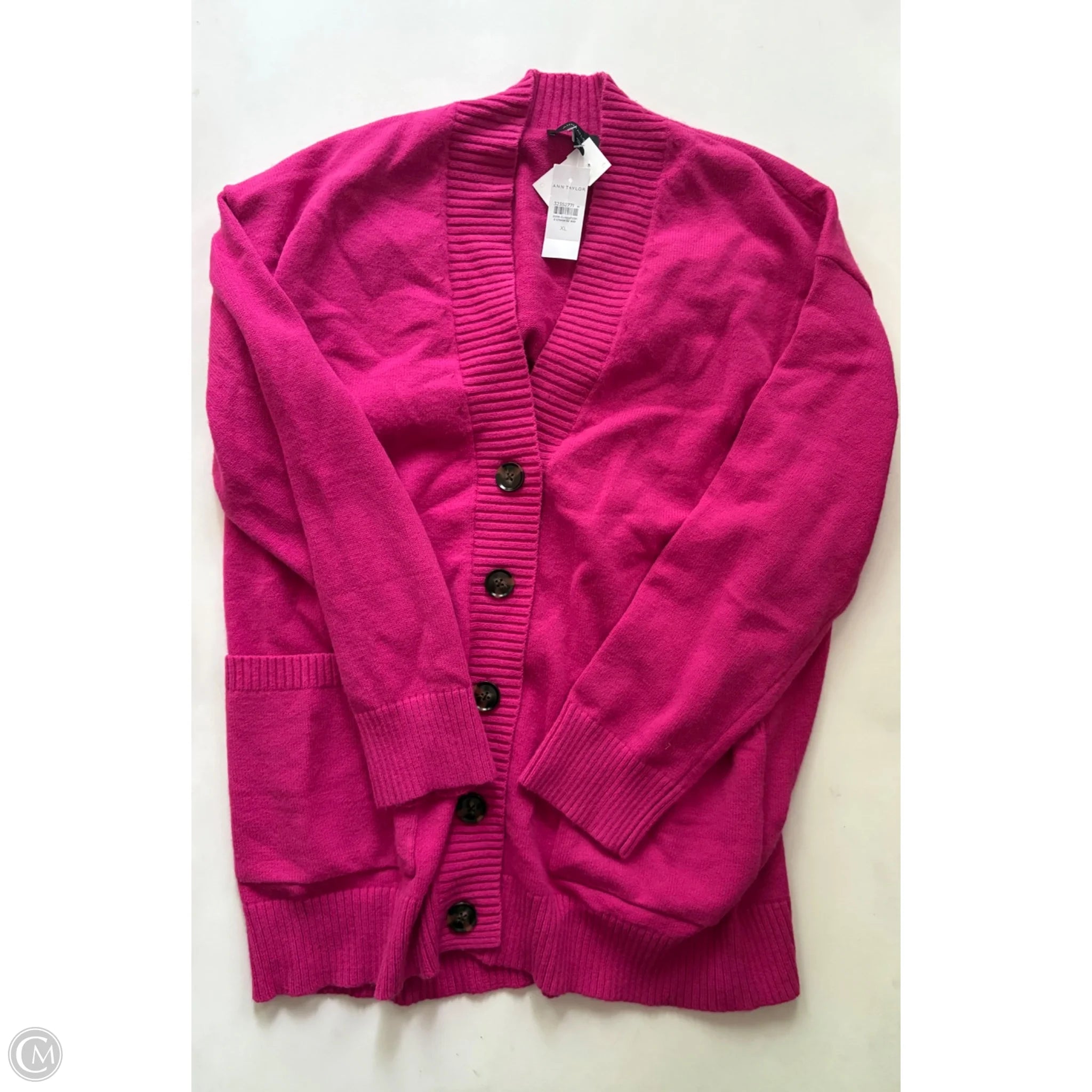 Sweater Cardigan By Ann Taylor In Pink, Size: Xl - Image 1