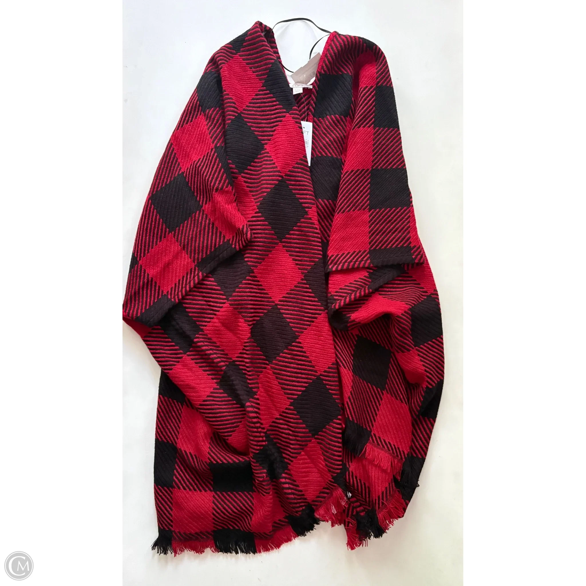 Poncho By Loft In Plaid Pattern, Size: Xl - Image 1