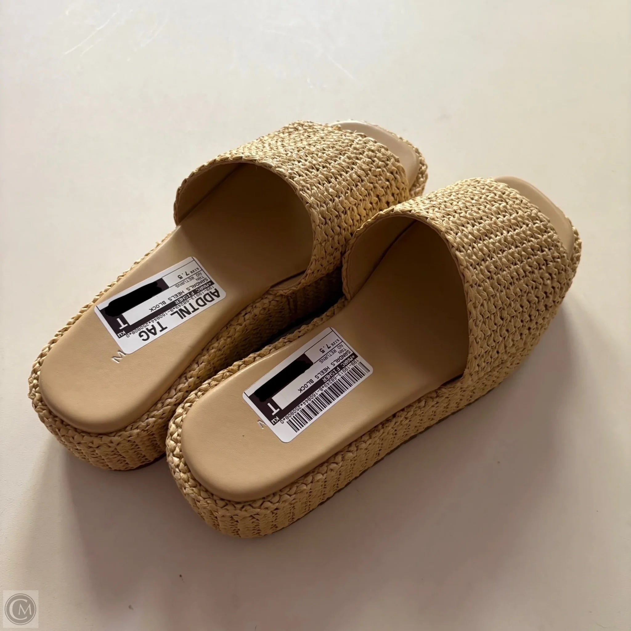 Sandals Heels Block By Marc Fisher In Tan, Size: 7.5 - Image 2