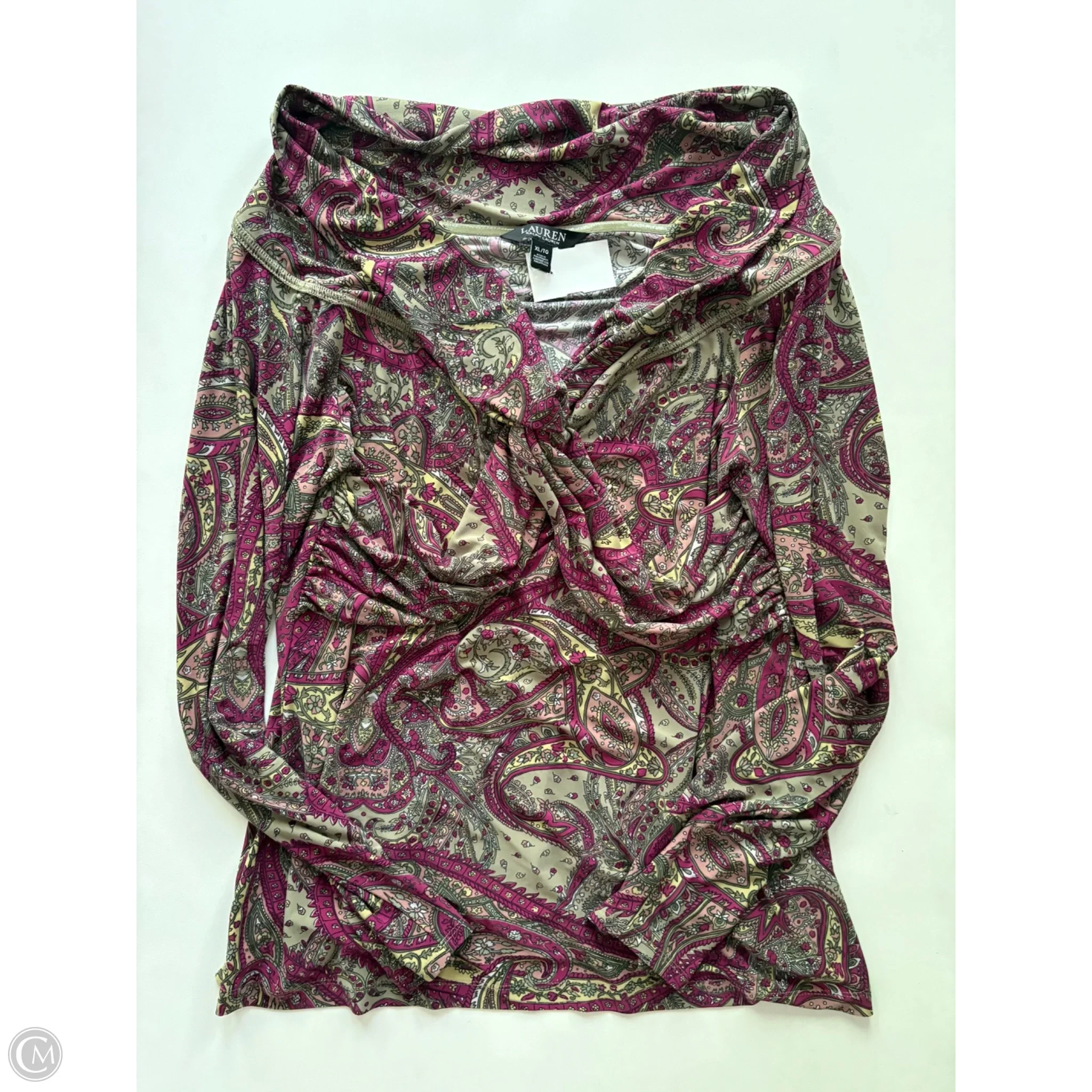 Top Long Sleeve By Lauren By Ralph Lauren In Paisley Print, Size: Xl - Image 1
