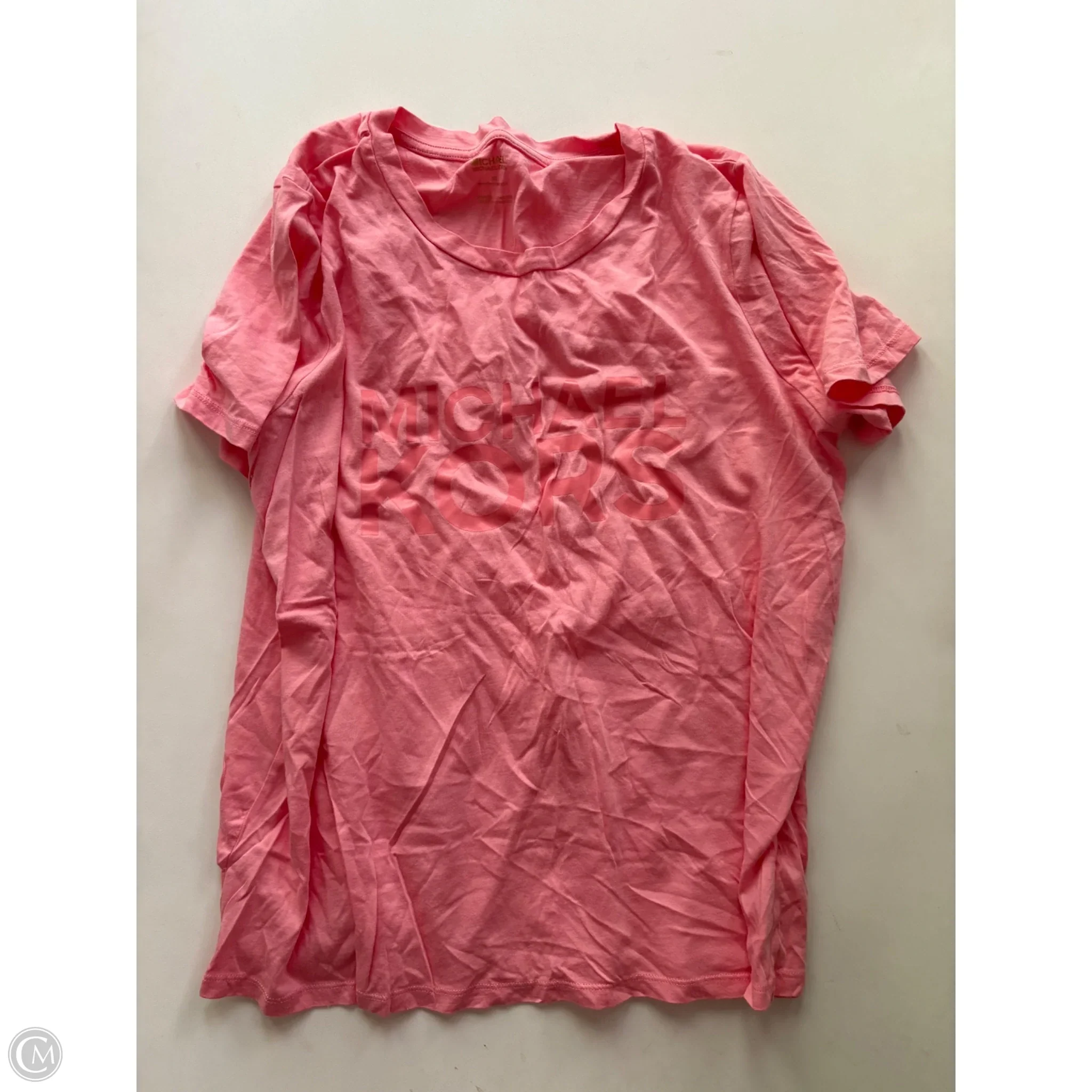 Top Short Sleeve By Michael Kors In Pink, Size: Xl - Image 1