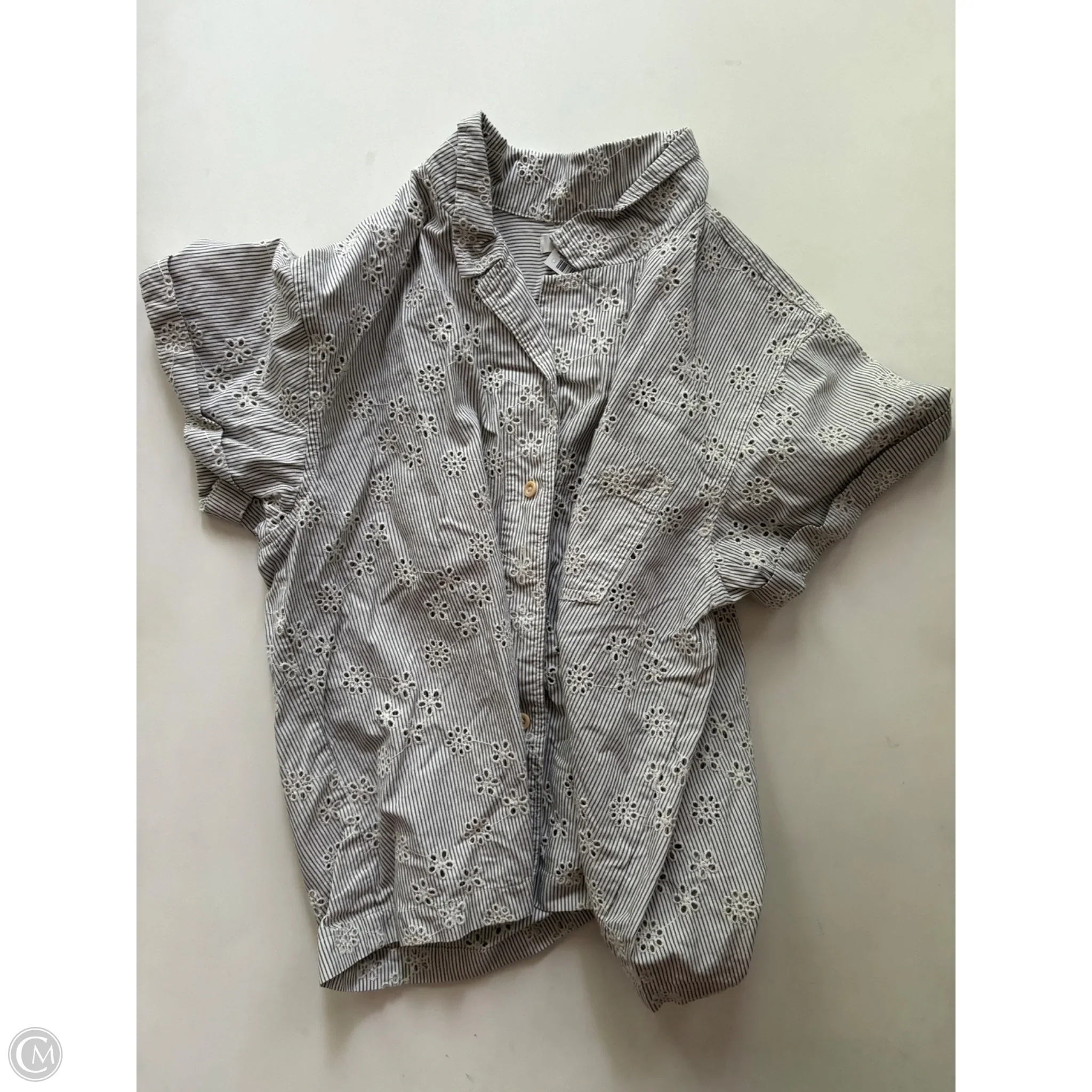 Top Short Sleeve By Madewell In Striped Pattern, Size: M - Image 1