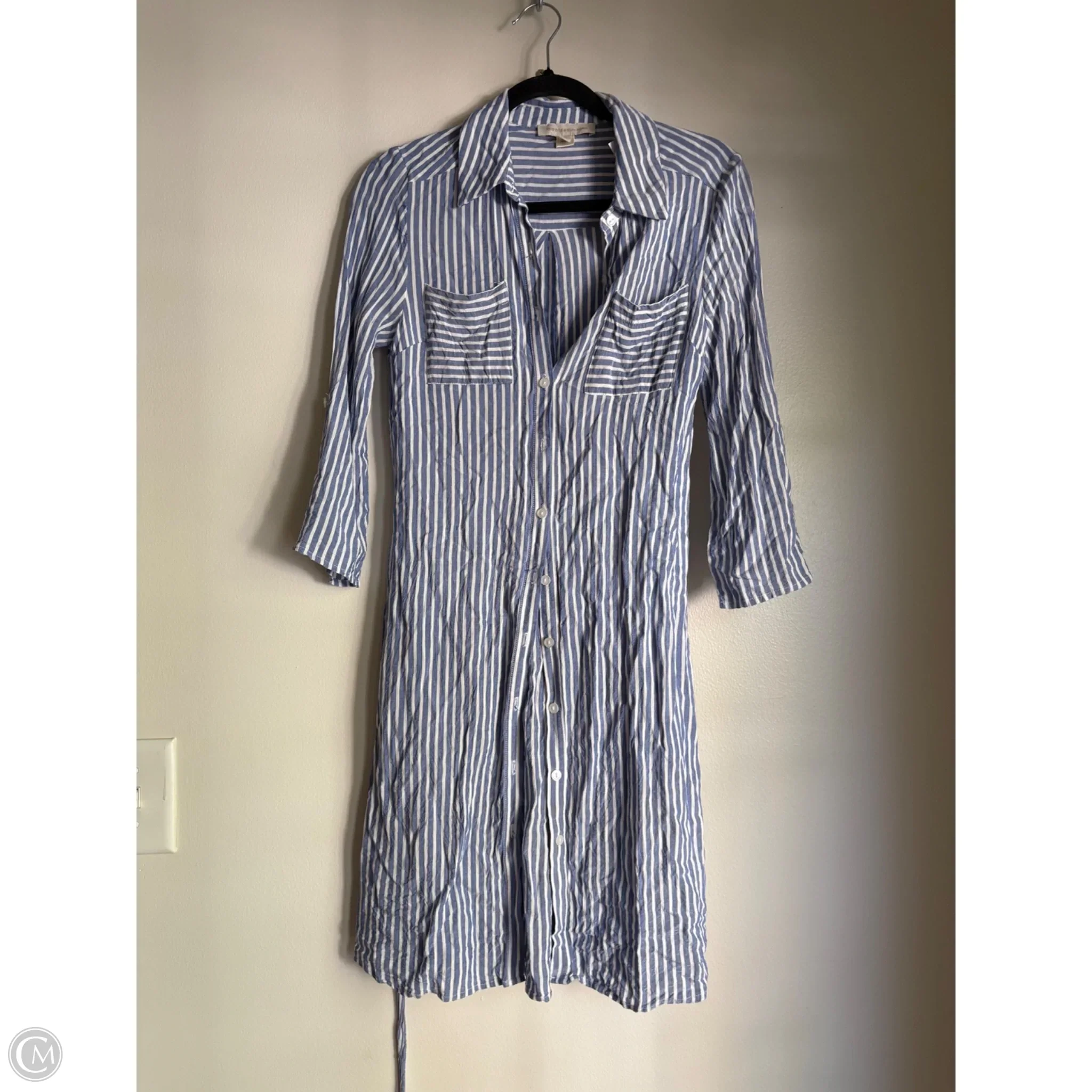 Dress Casual Midi By Monteau In Striped Pattern, Size: M - Image 1