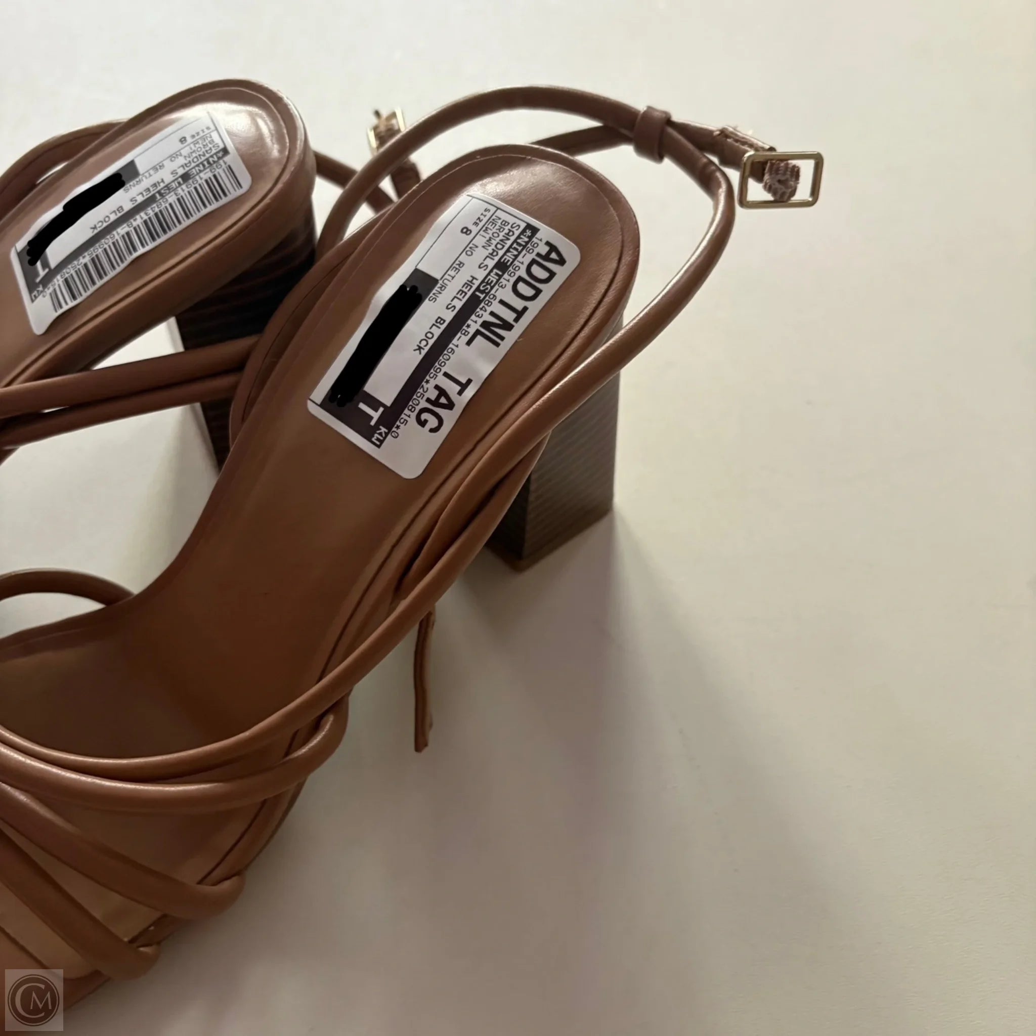 Sandals Heels Block By Nine West In Brown, Size: 8 - Image 3