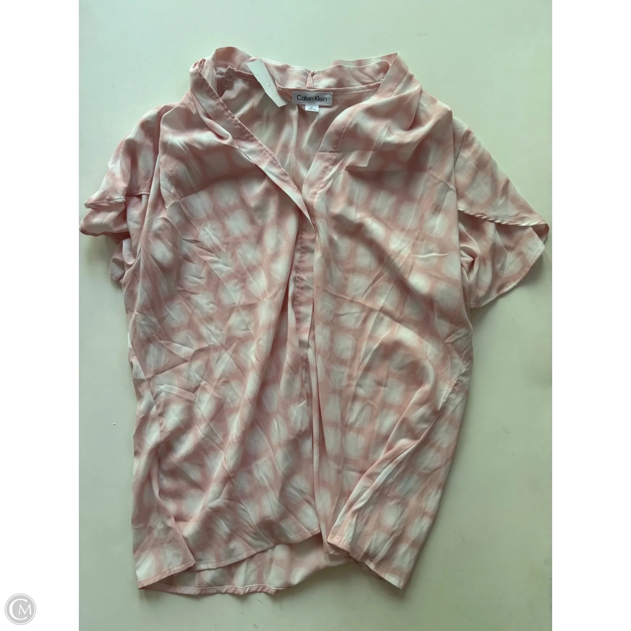 Blouse Short Sleeve By Calvin Klein In Pink, Size: Xl - Image 1