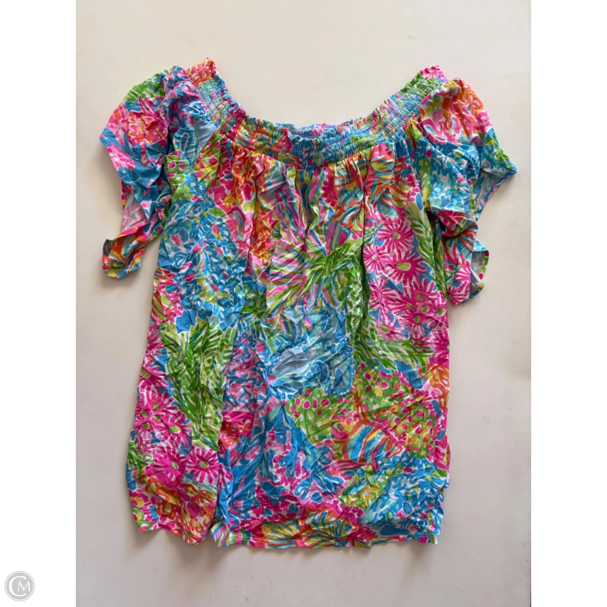 Top Short Sleeve Designer By Lilly Pulitzer In Multi-colored, Size: L - Image 1