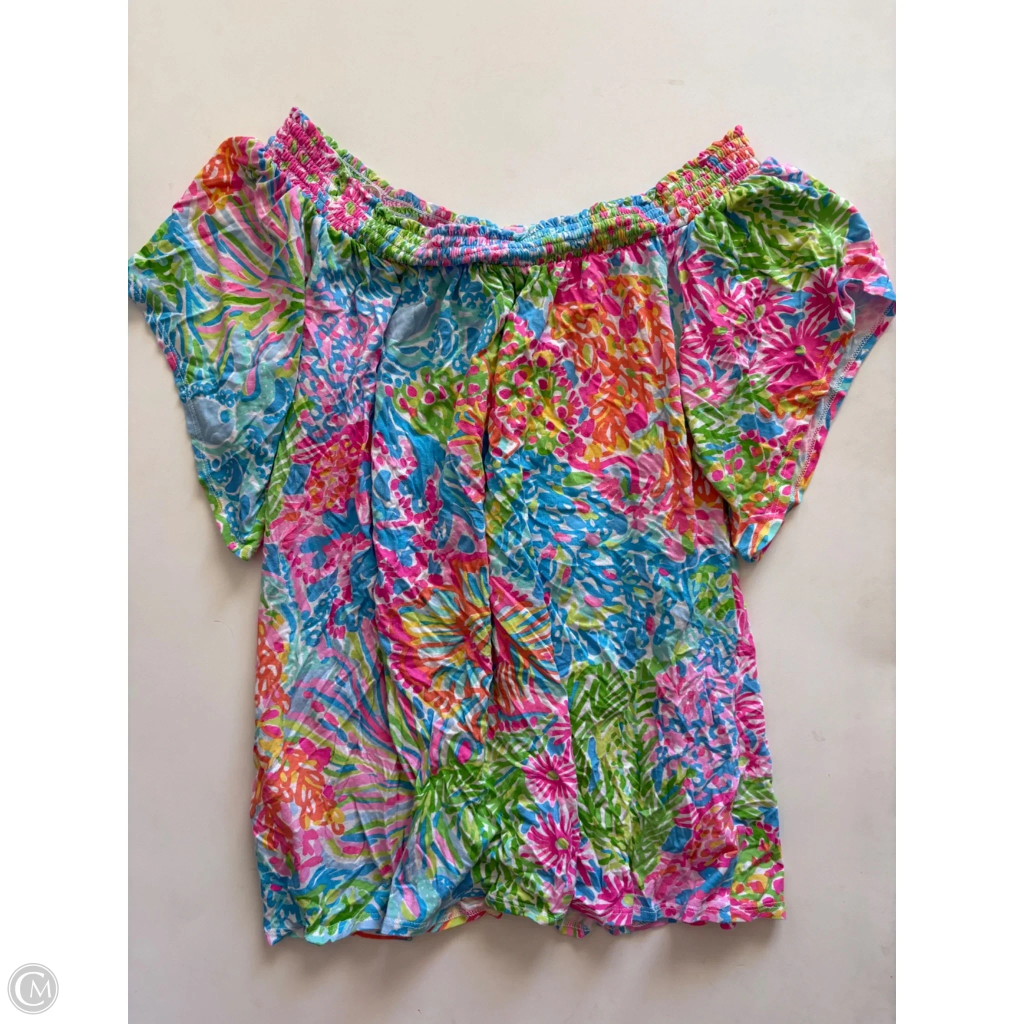 Top Short Sleeve Designer By Lilly Pulitzer In Multi-colored, Size: L - Image 2