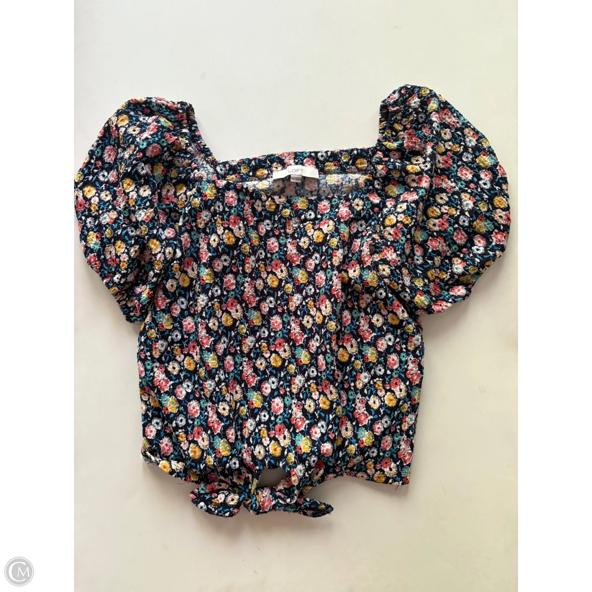 Top Short Sleeve By Loft In Floral Print, Size: M - Image 1