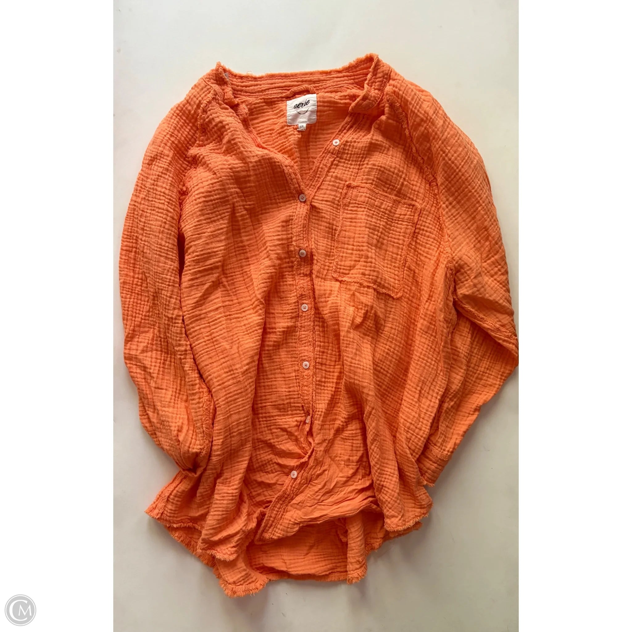 Top Long Sleeve By Aerie In Orange, Size: L - Image 1